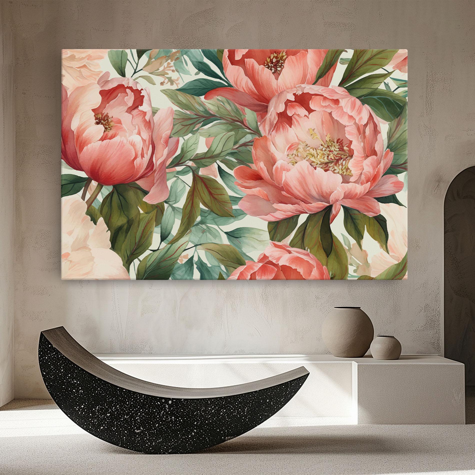 Tablou Canvas Light Red Peony mockup 8