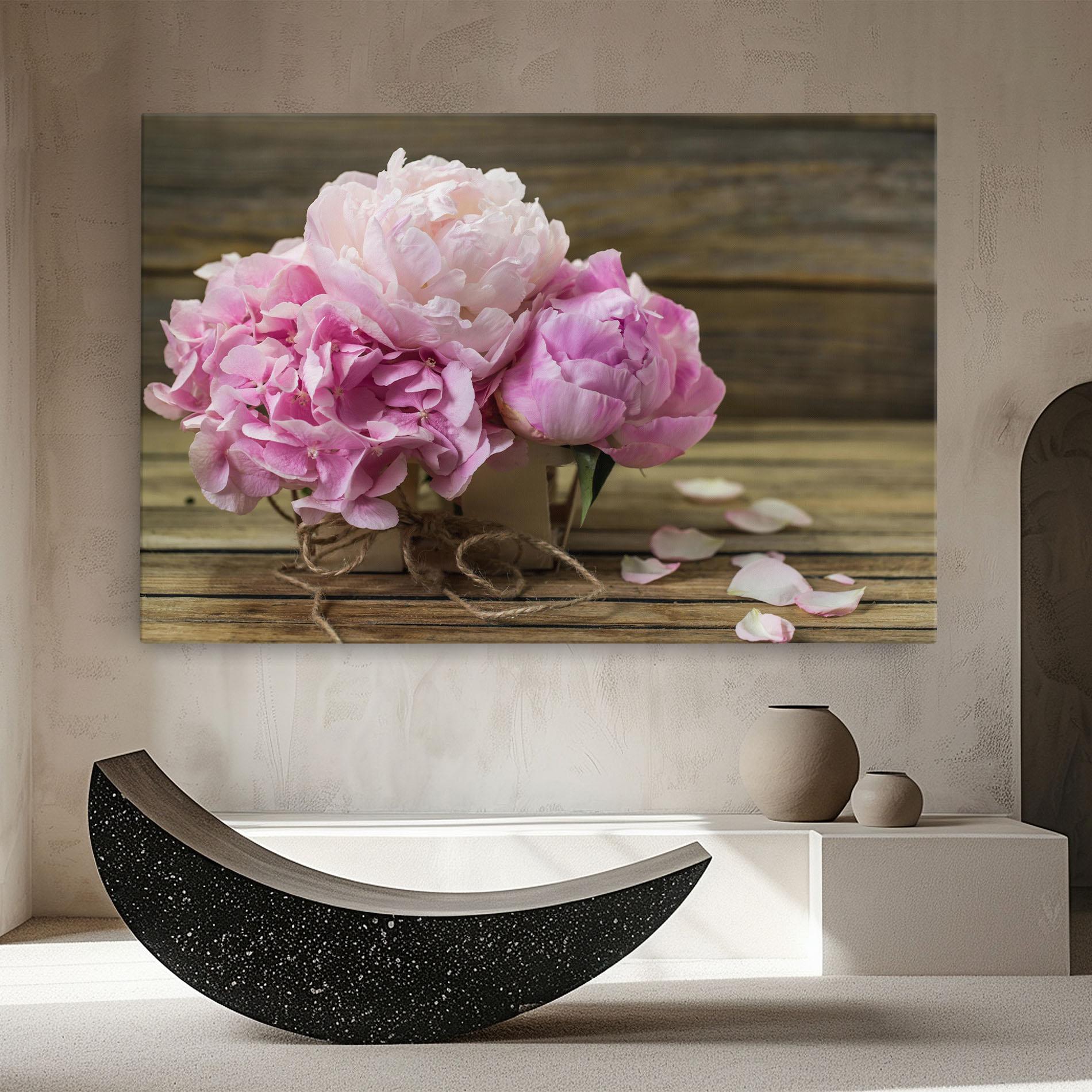 Tablou Canvas Peony On Table mockup 8