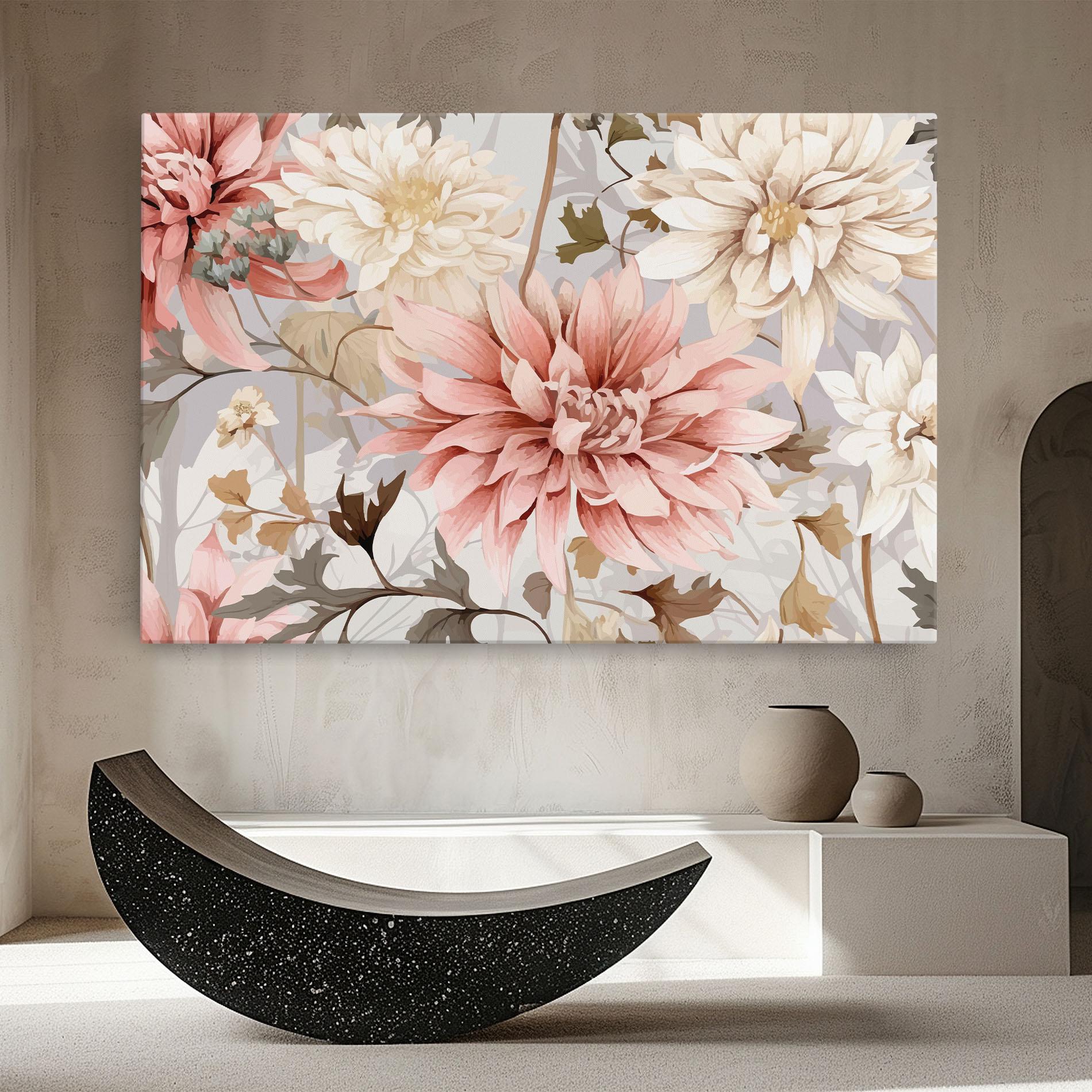 Tablou Canvas Pink Cream Open Peony mockup 8