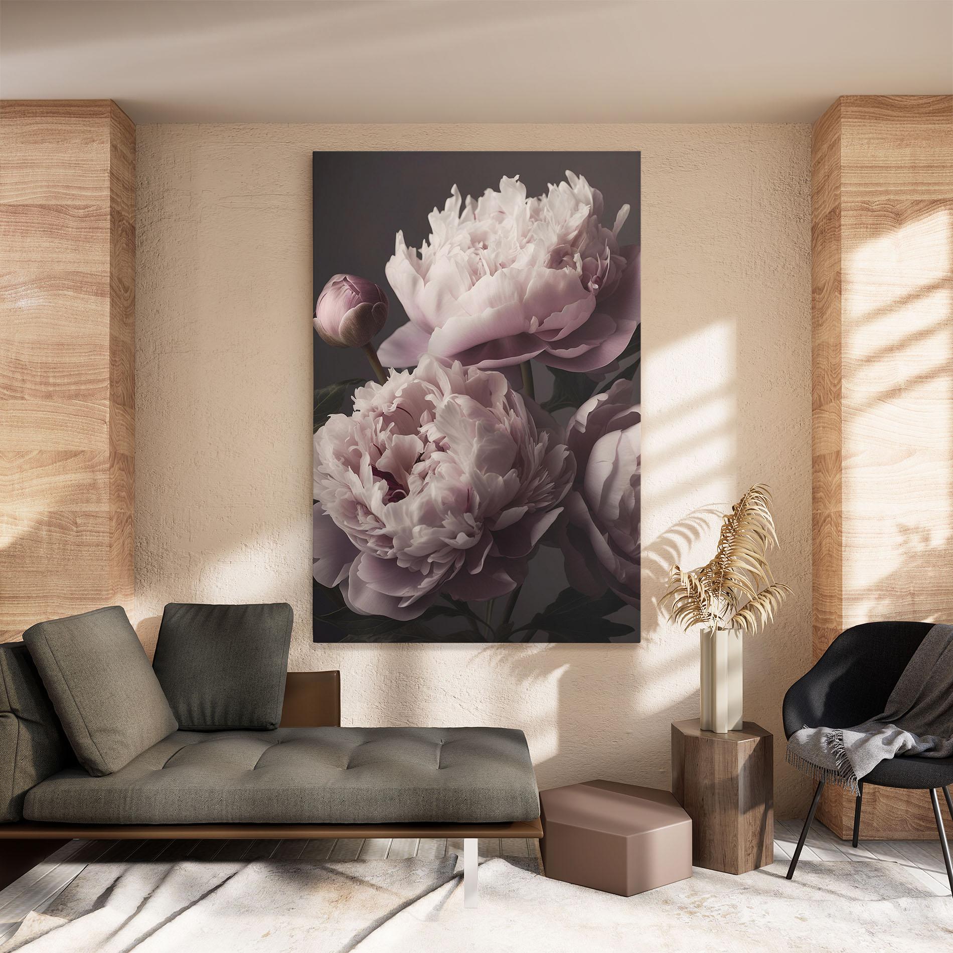 Tablou Canvas Grey Pastel Pink Peony mockup 8