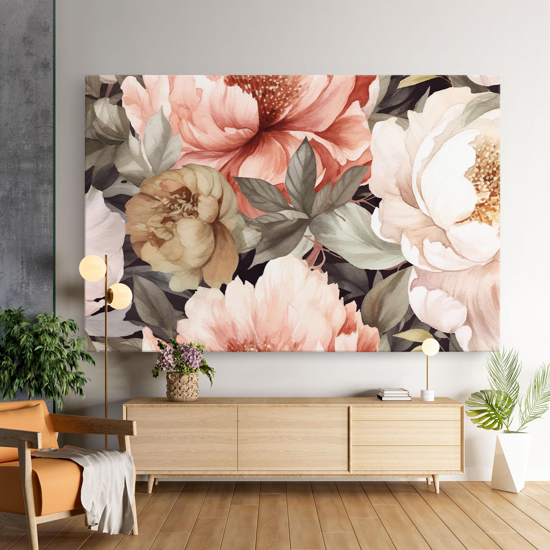 Tablou Canvas Cream Pink Peony mockup 9