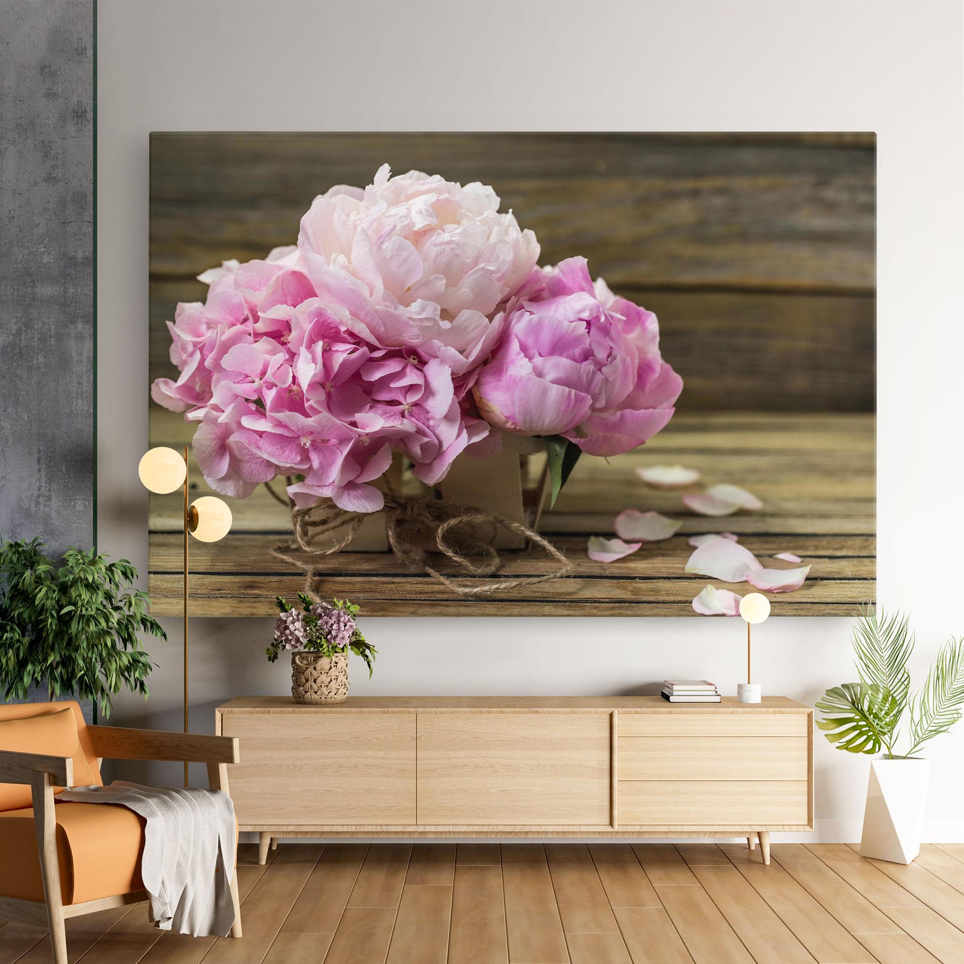 Tablou Canvas Peony On Table mockup 9