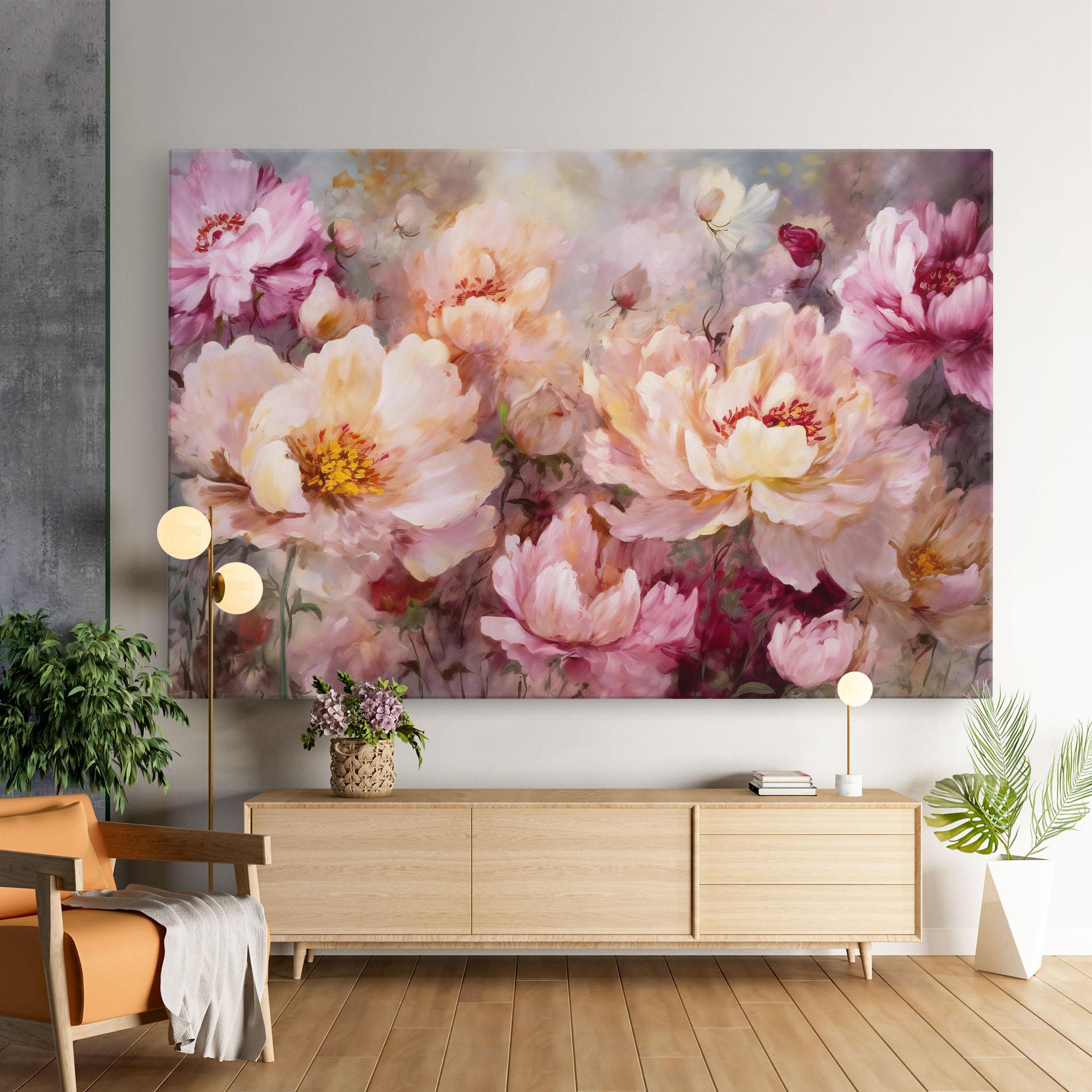 Tablou Canvas Peony Painting Art mockup 9