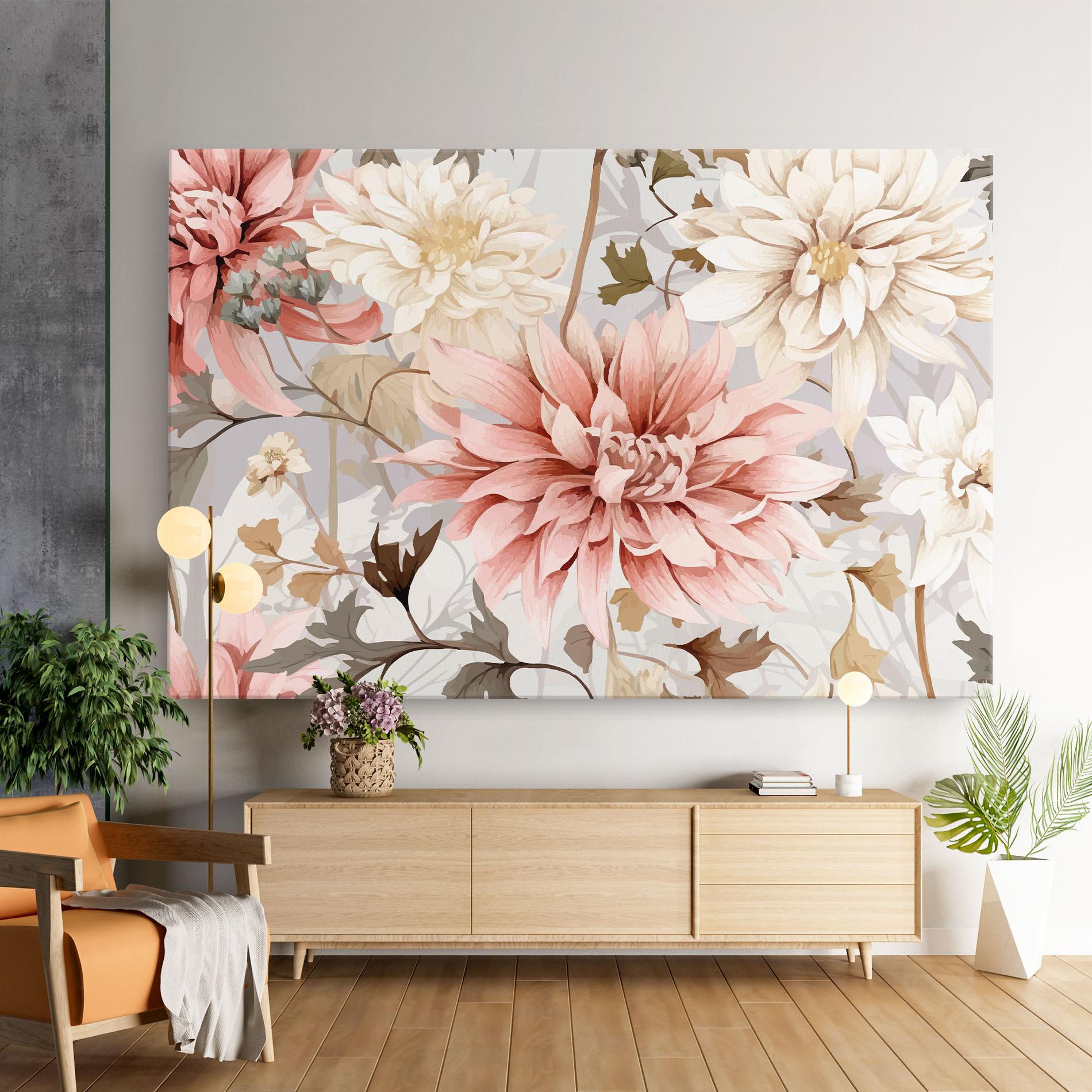 Tablou Canvas Pink Cream Open Peony mockup 9