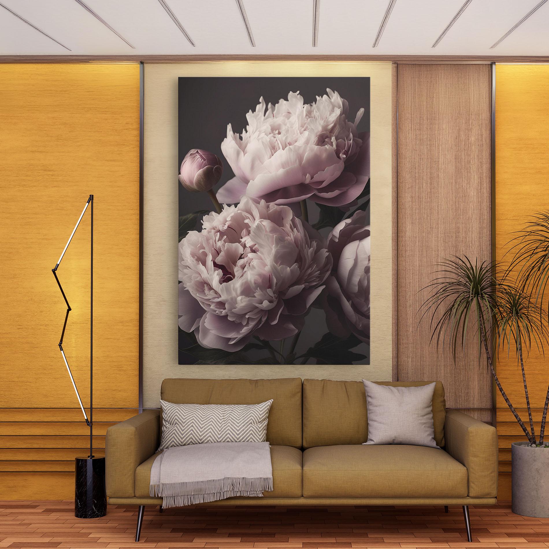 Tablou Canvas Grey Pastel Pink Peony mockup 9