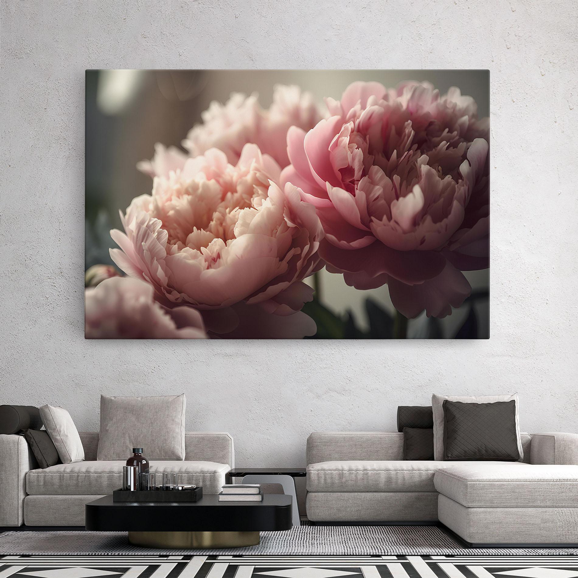 Tablou Canvas Cream Dreamy Peony mockup 2