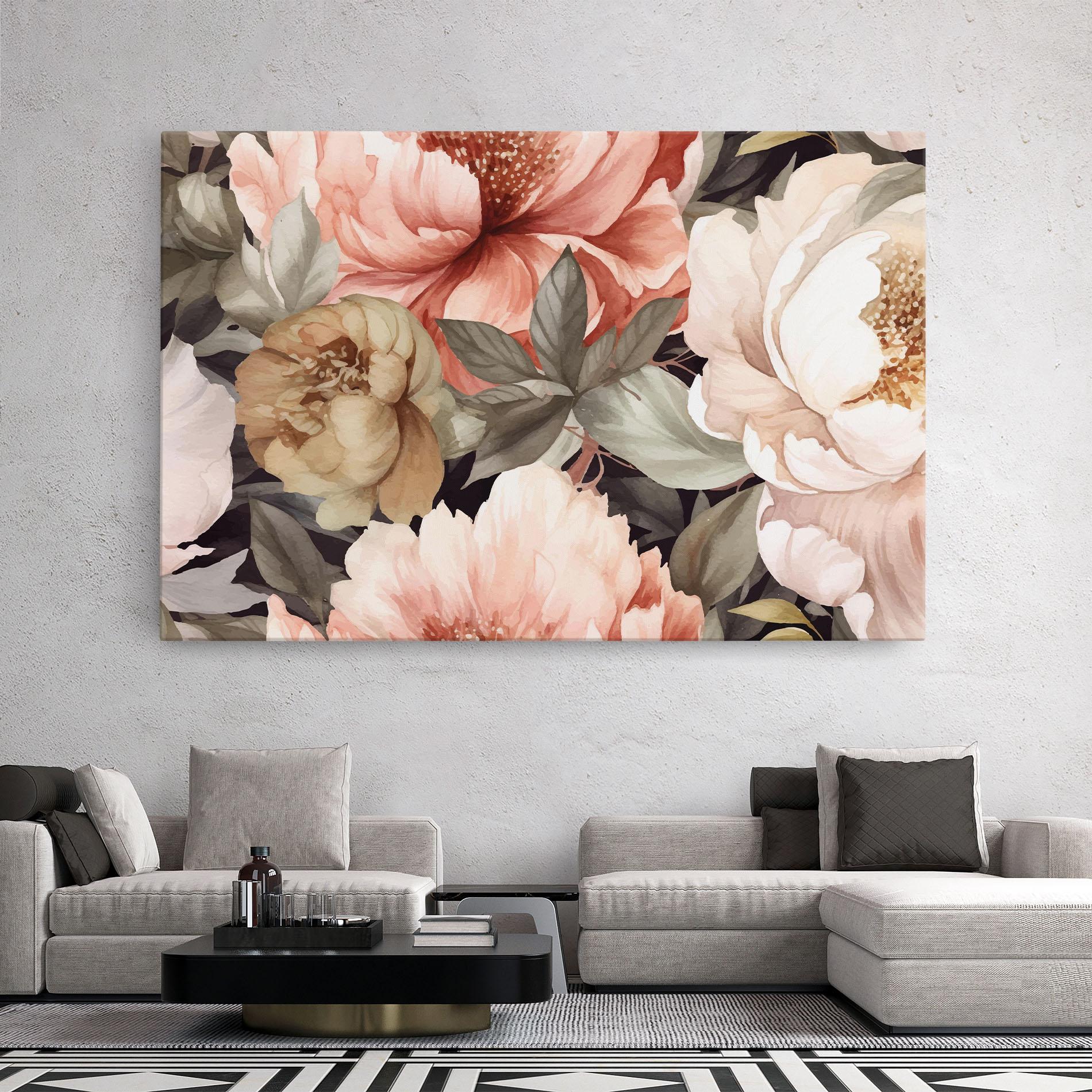 Tablou Canvas Cream Pink Peony mockup 2