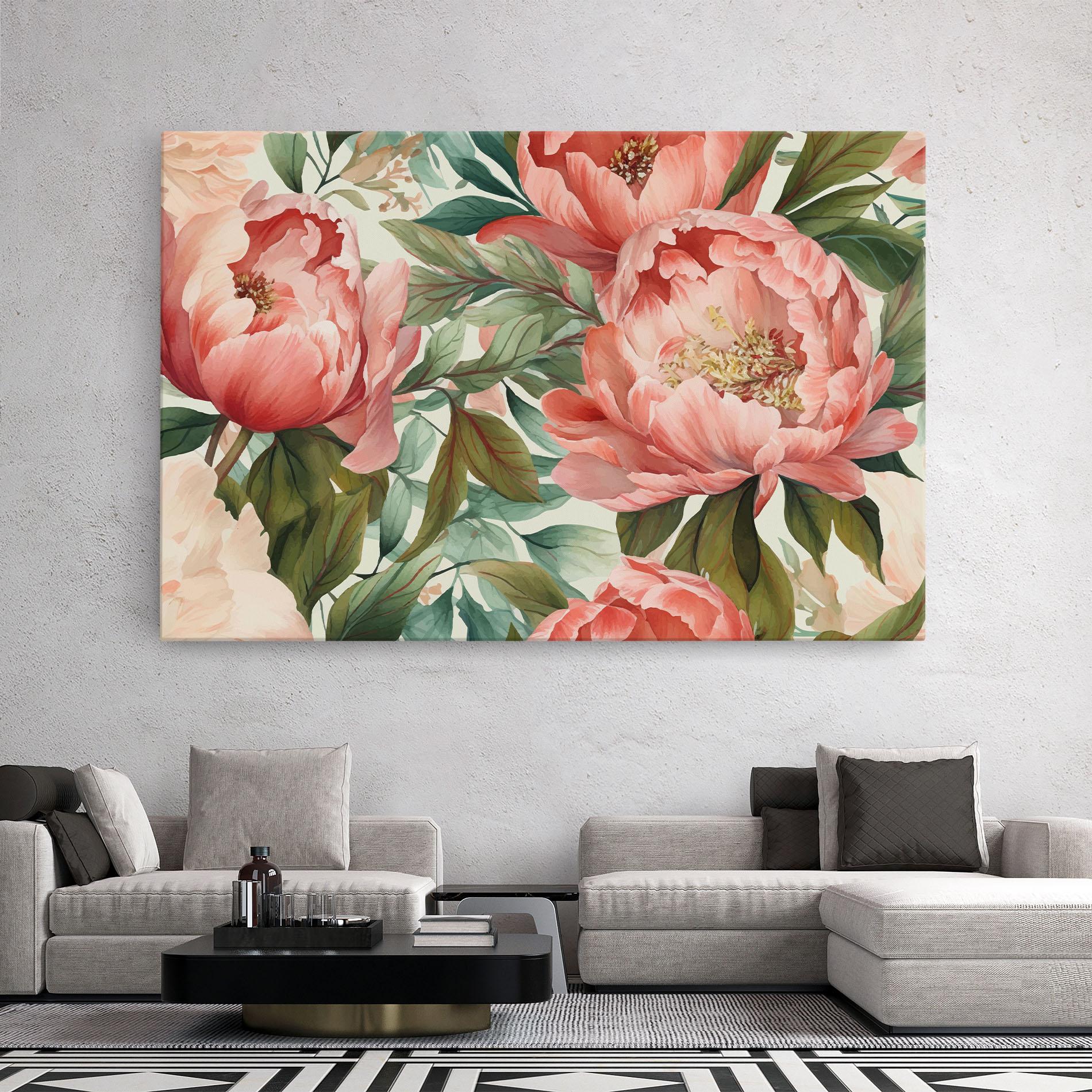 Tablou Canvas Light Red Peony mockup 2
