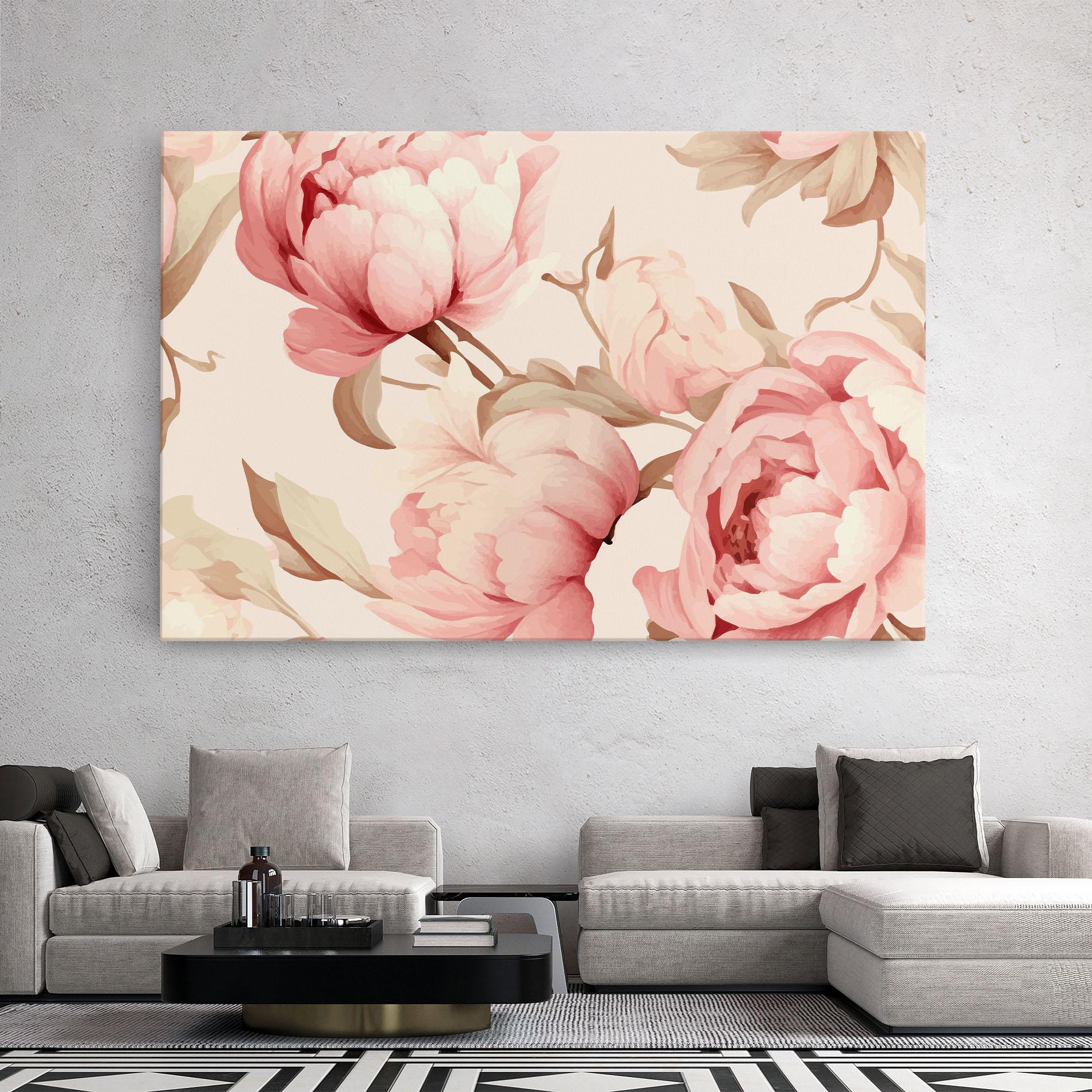 Tablou Canvas Pastel Peony mockup 2