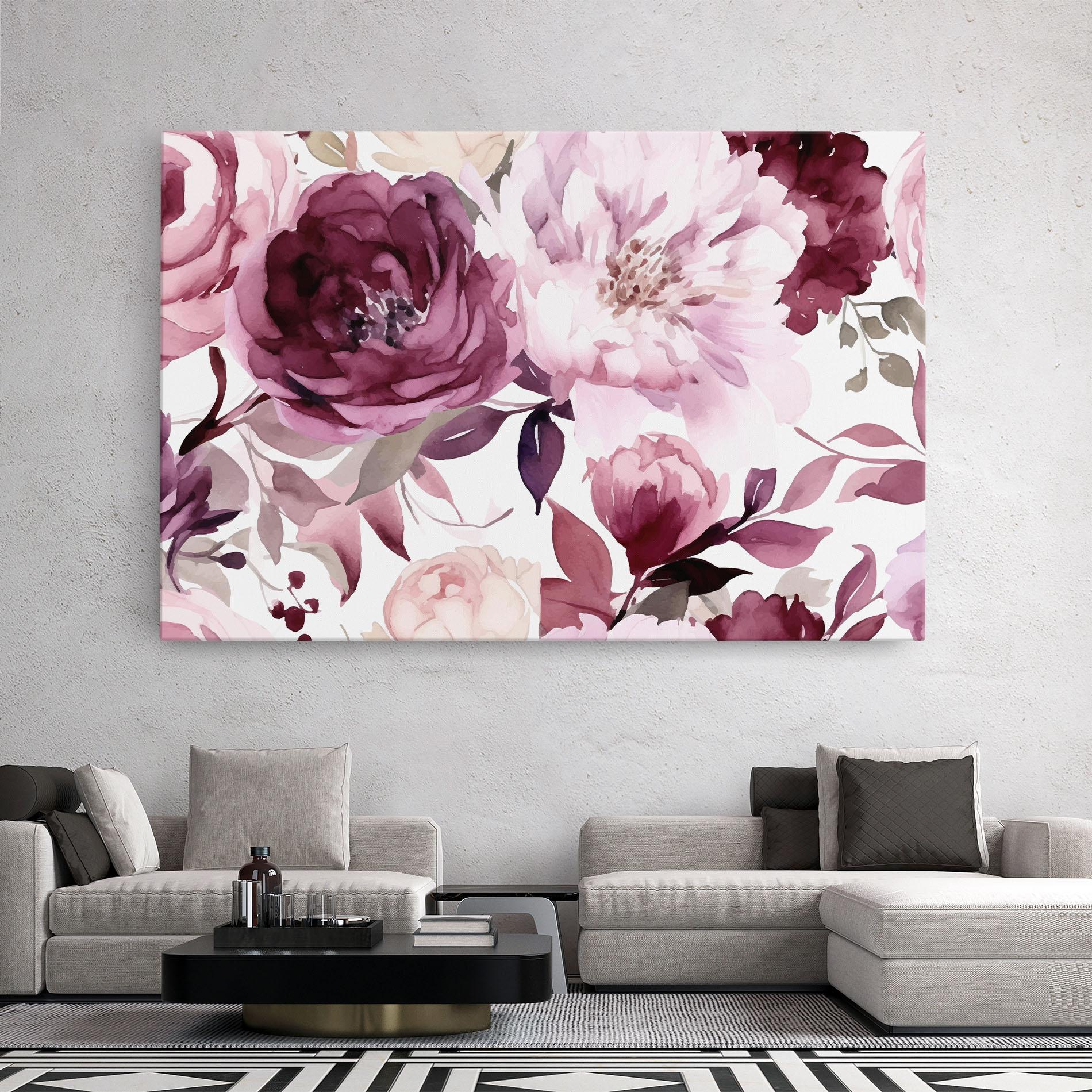 Tablou Canvas Peony Pink Purple mockup 2