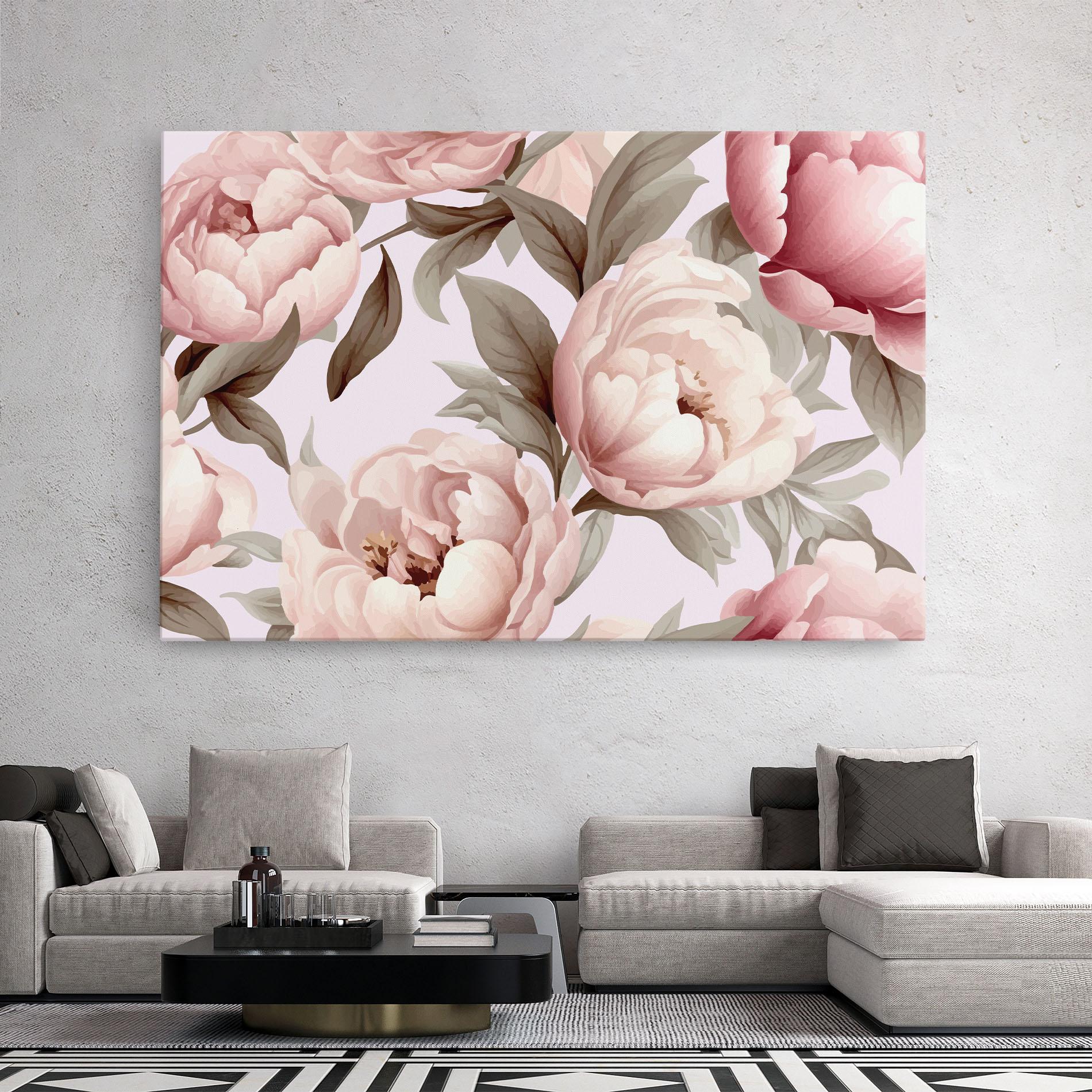 Tablou Canvas Pink Peony Buds mockup 2