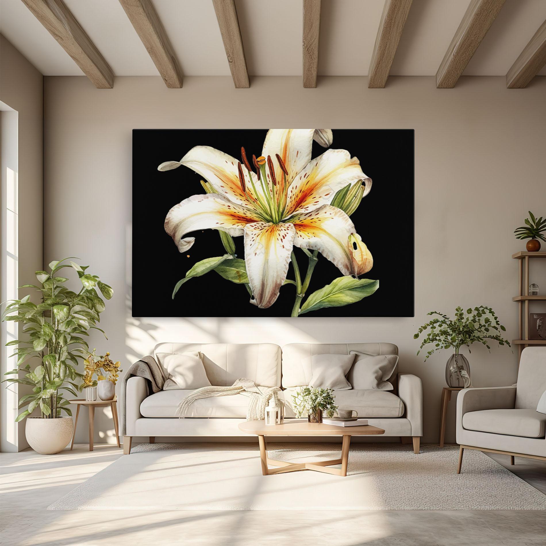 Tablou Canvas Beautiful White Lily mockup 6
