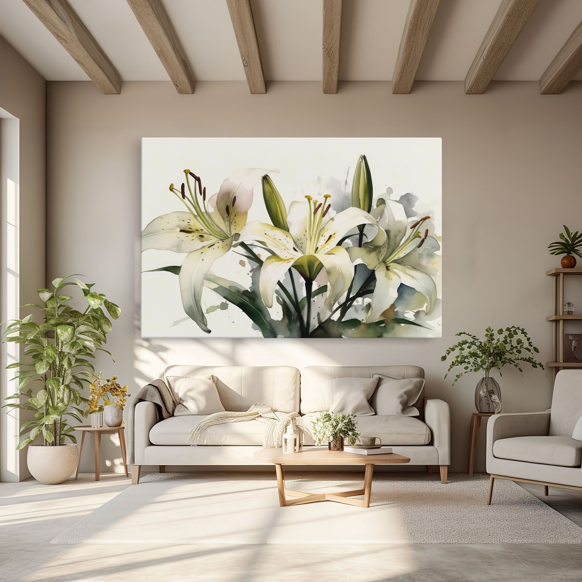 Cute White Lily Painting mockup 6