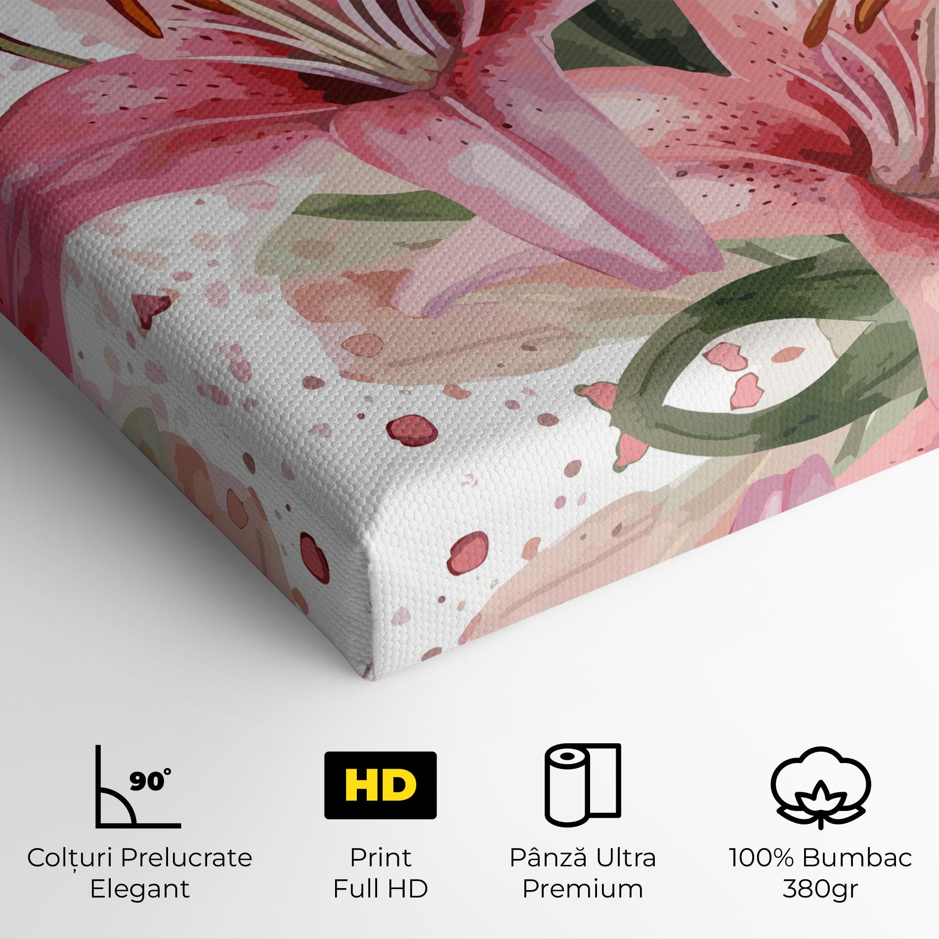 Tablou Canvas Beautiful Pink Lily mockup 4