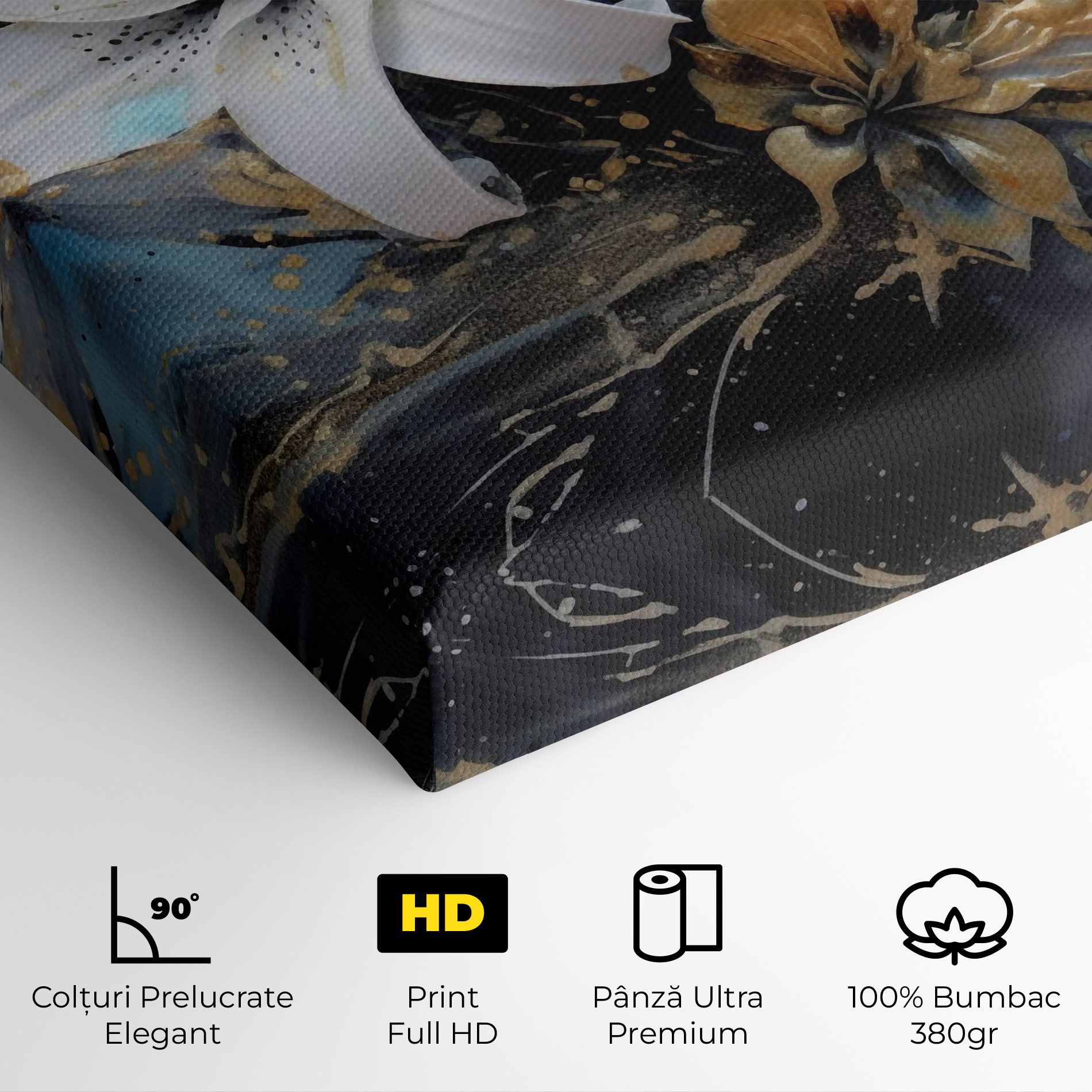 Lily On Blue Painting mockup 4