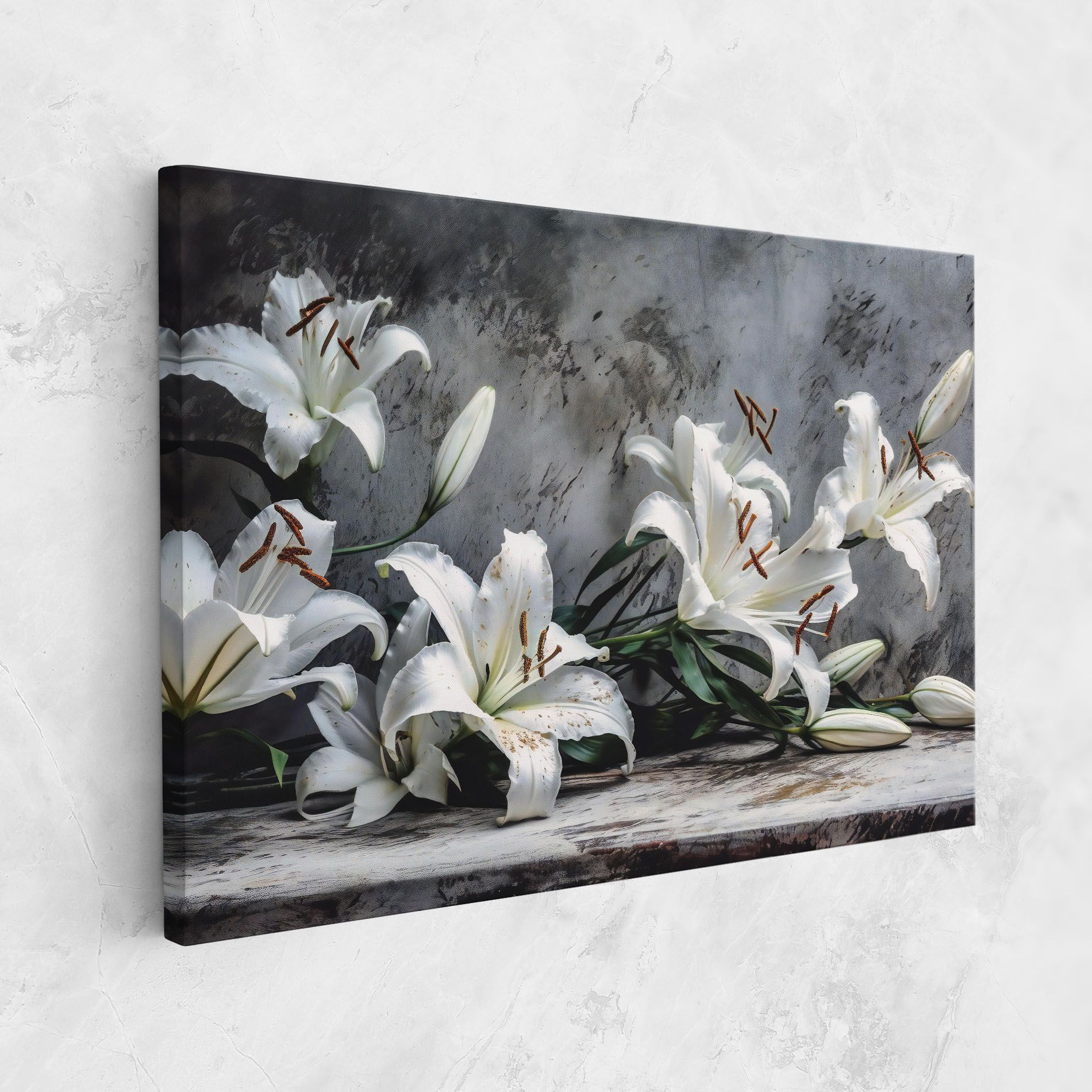 White Pretty Lily On Grey mockup 1
