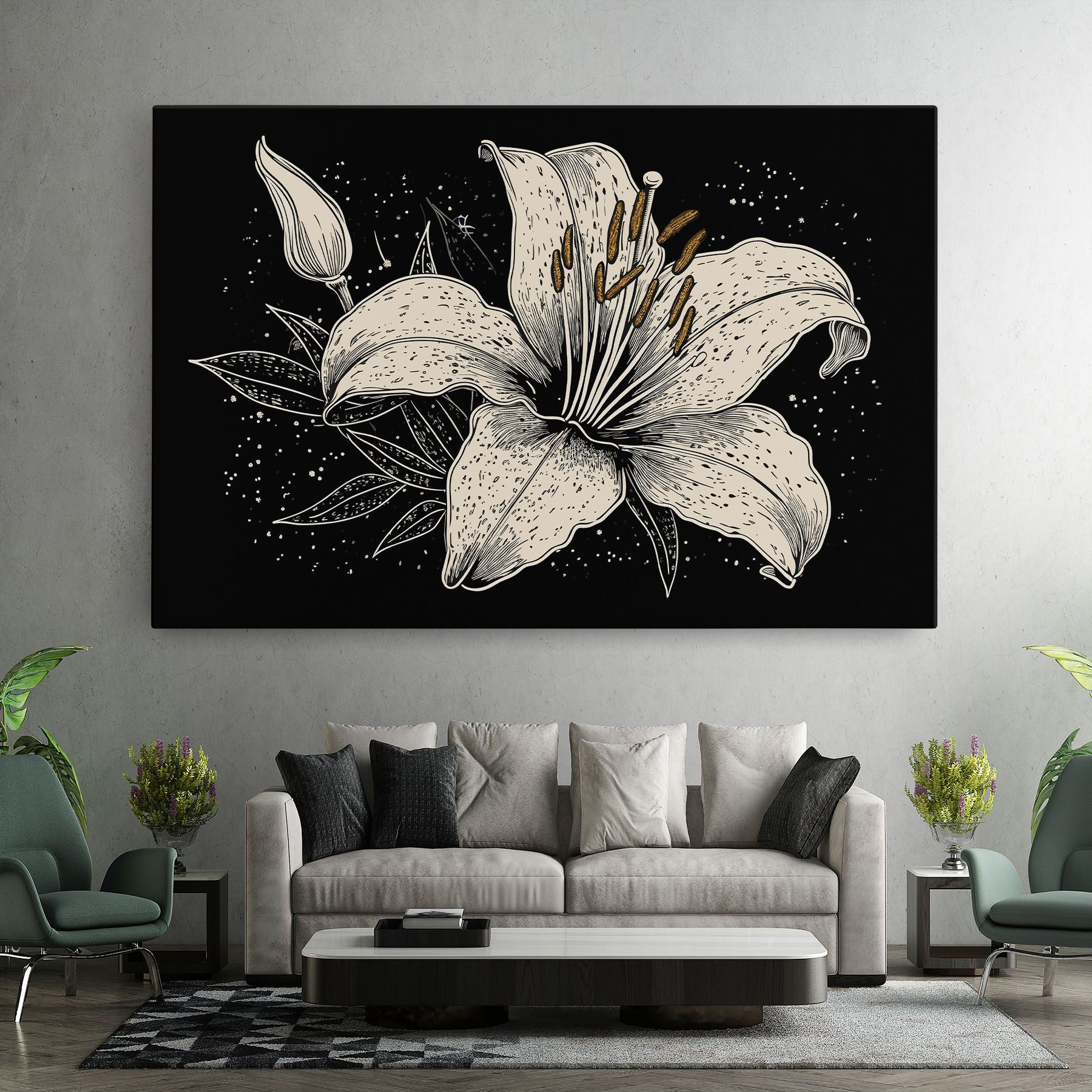 Cream Black Lily mockup 7