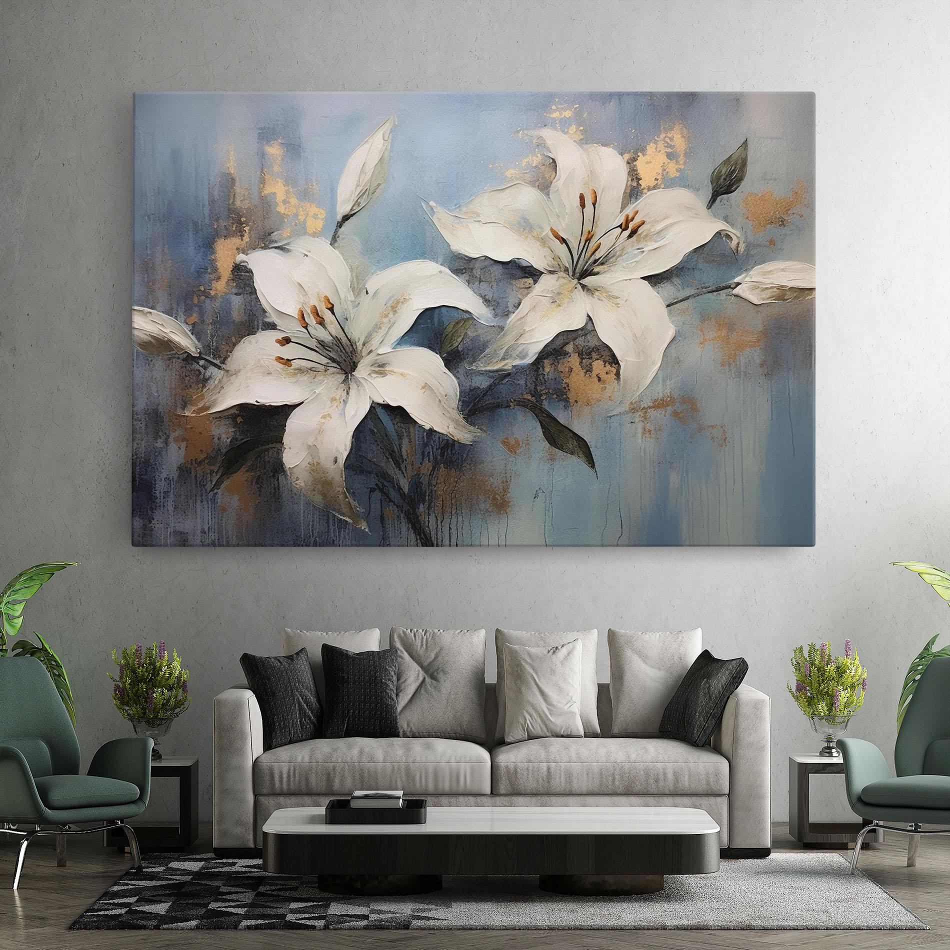Tablou Canvas Gold Lily Painting mockup 7