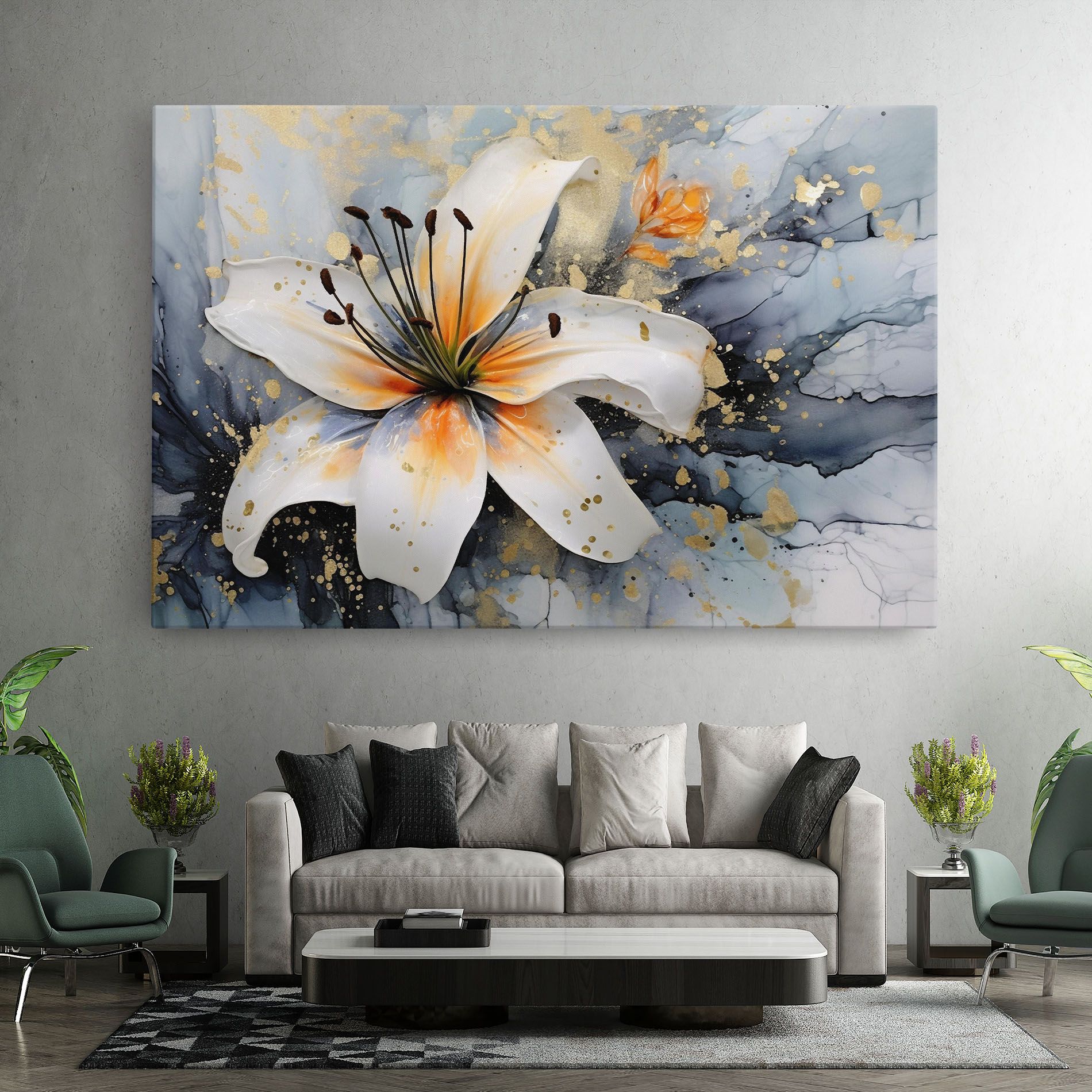 Lily With Orange Painting mockup 7