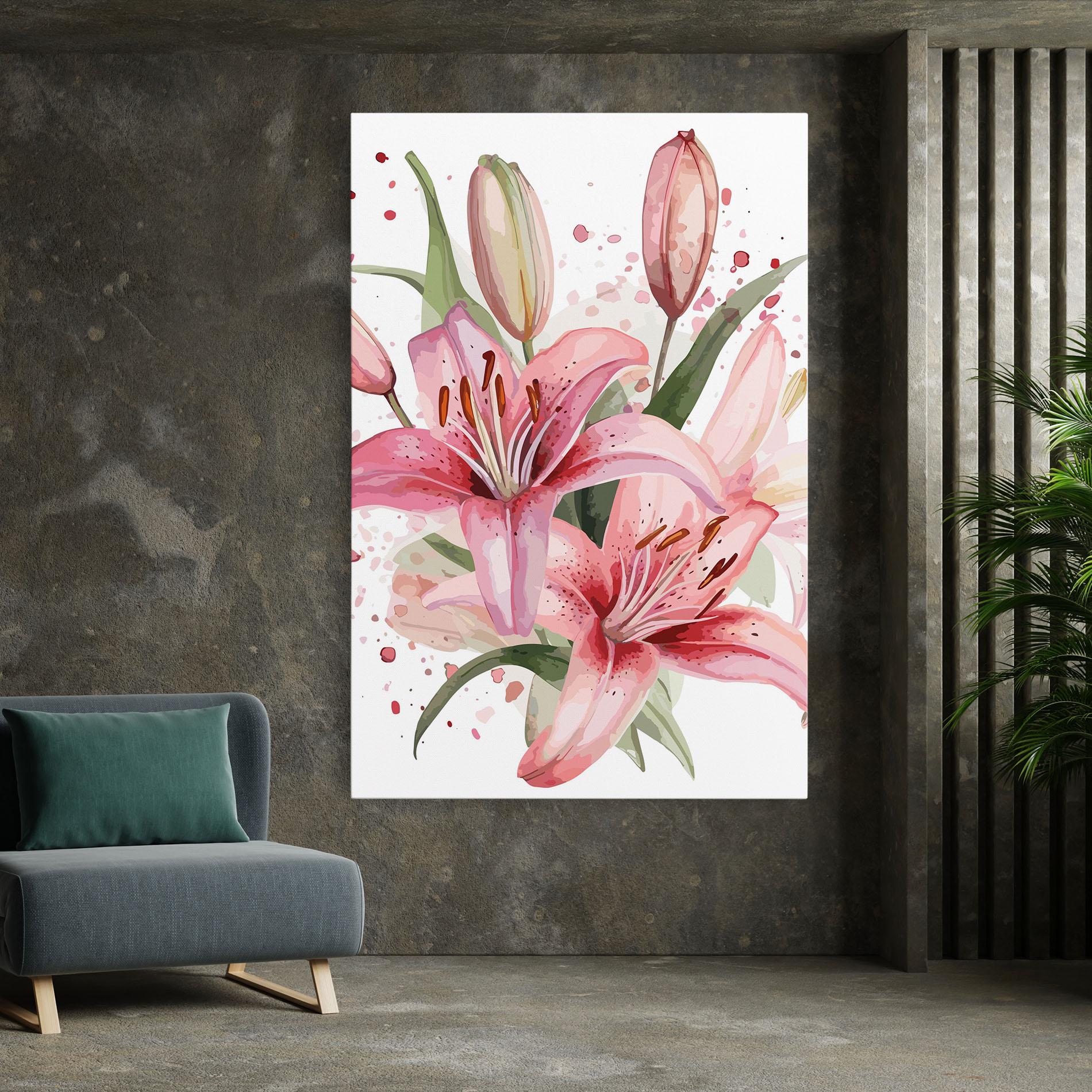 Tablou Canvas Beautiful Pink Lily mockup 7