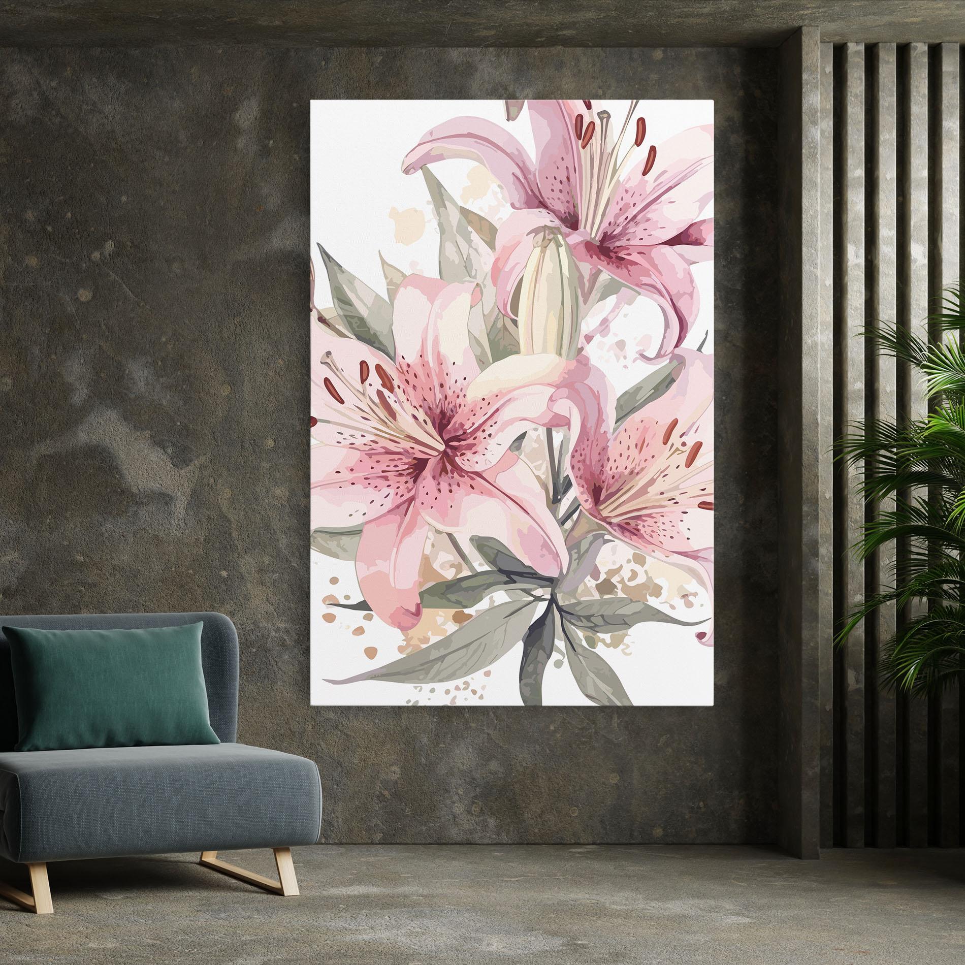 Tablou Canvas Light Pink Lily Art mockup 7