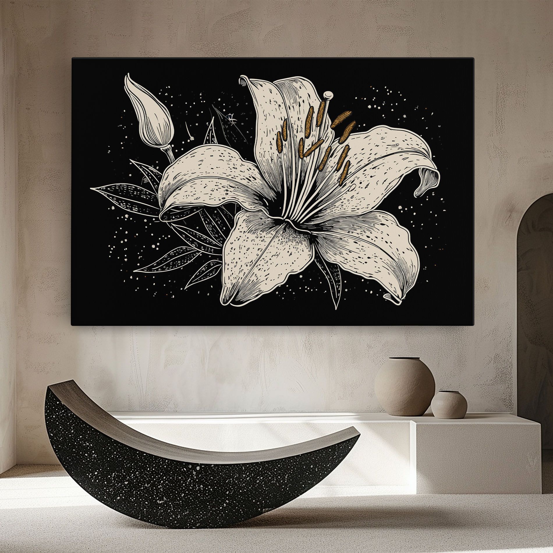 Cream Black Lily mockup 8