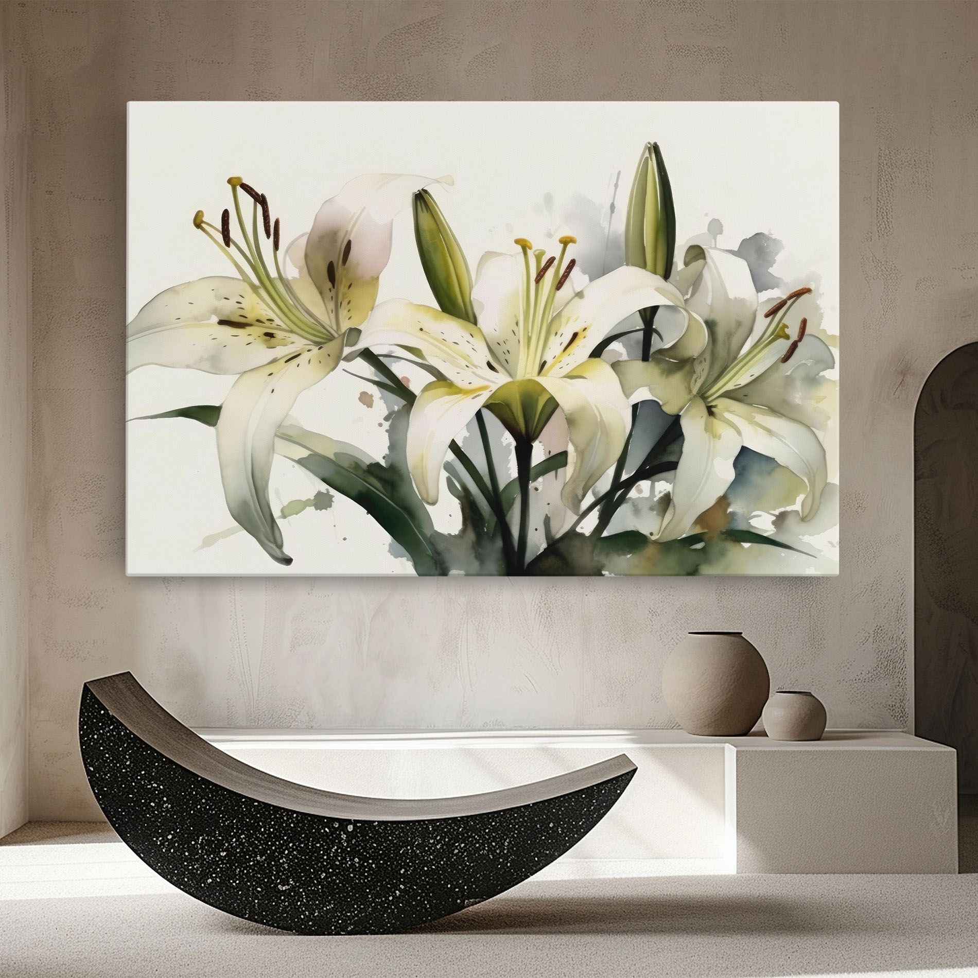 Cute White Lily Painting mockup 8
