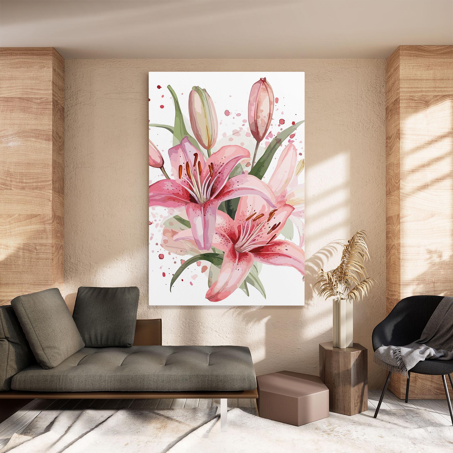 Tablou Canvas Beautiful Pink Lily mockup 8