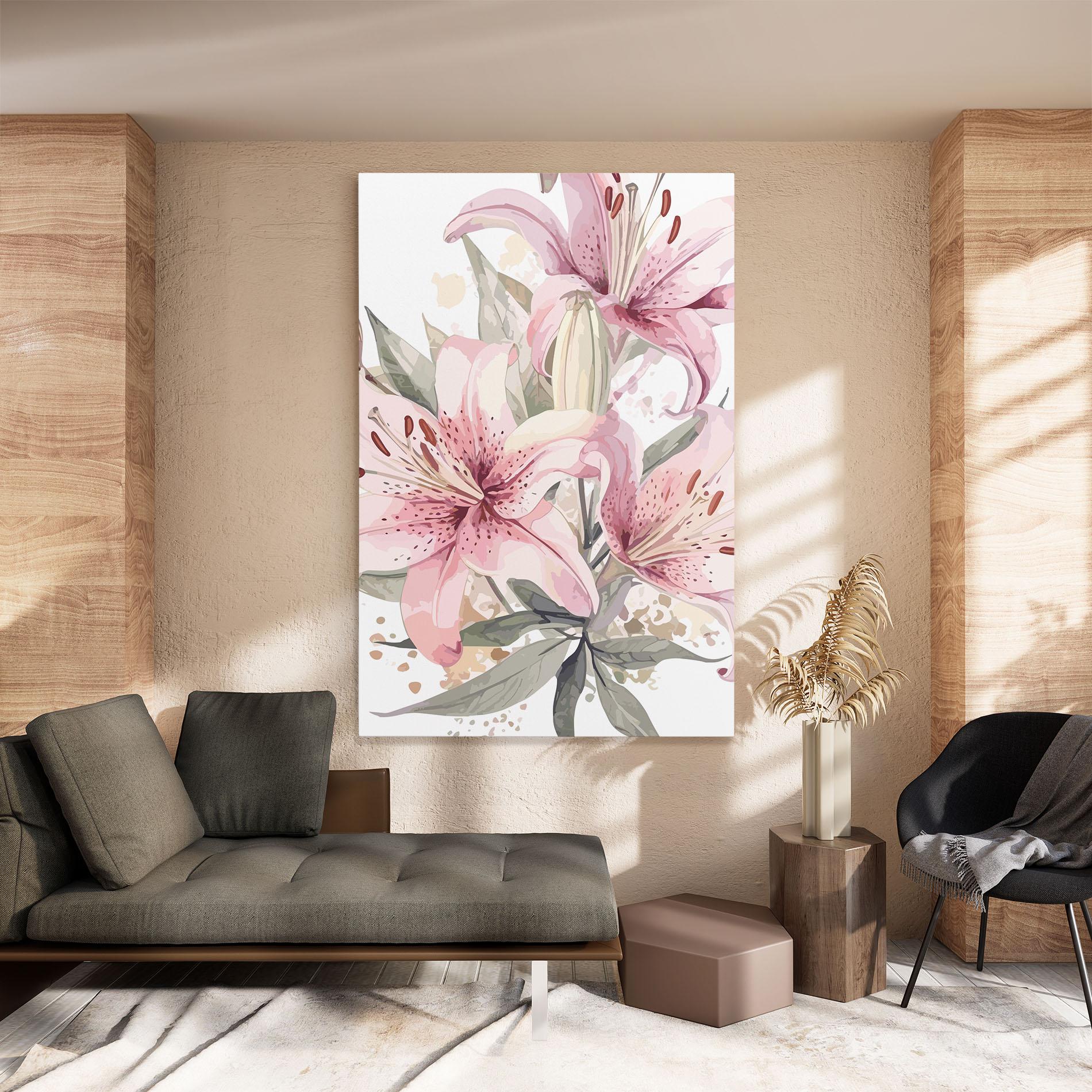 Tablou Canvas Light Pink Lily Art mockup 8