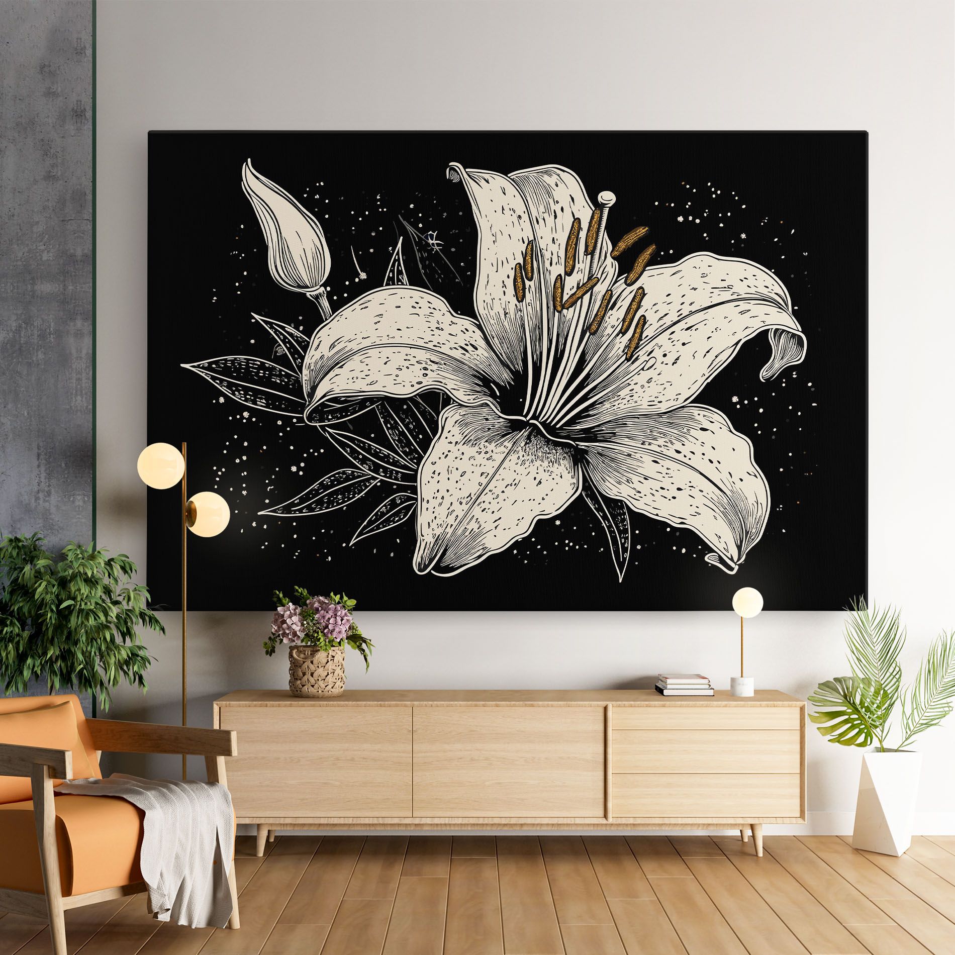 Cream Black Lily mockup 9