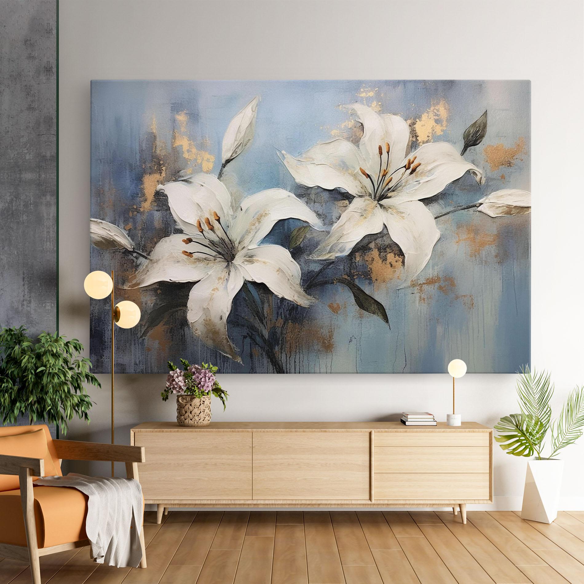 Tablou Canvas Gold Lily Painting mockup 9