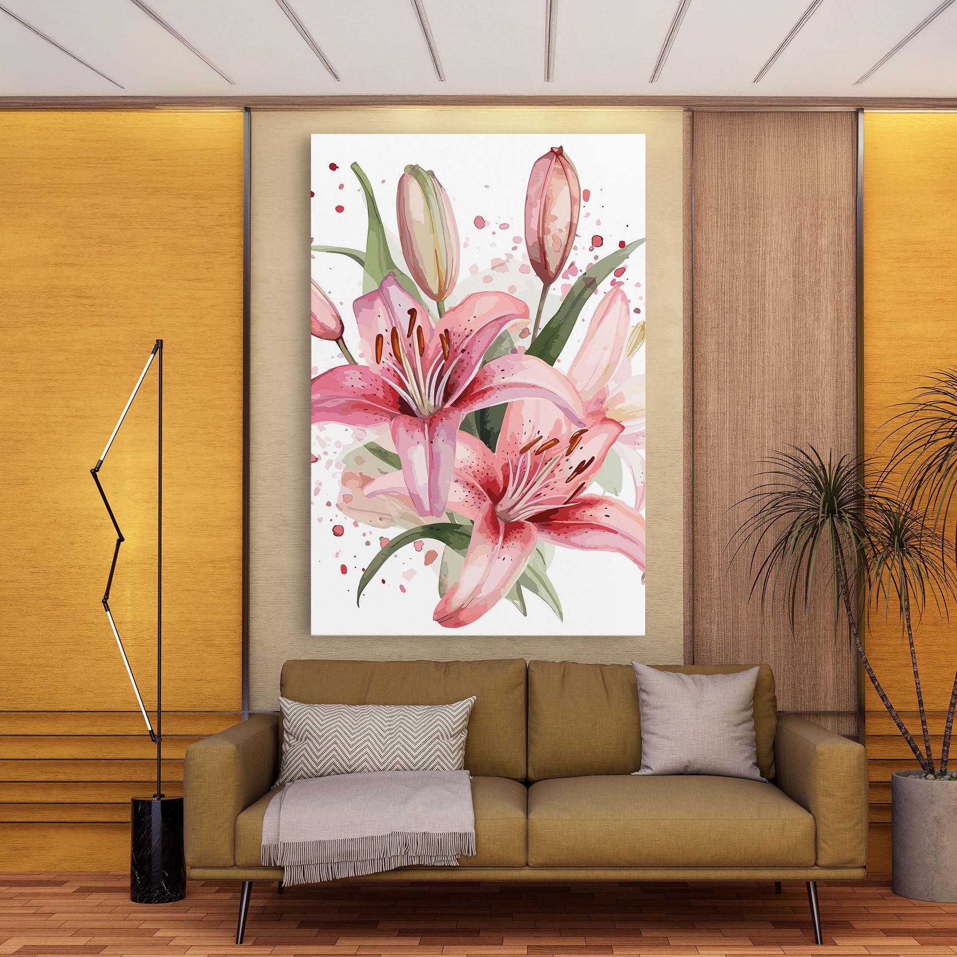 Tablou Canvas Beautiful Pink Lily mockup 9