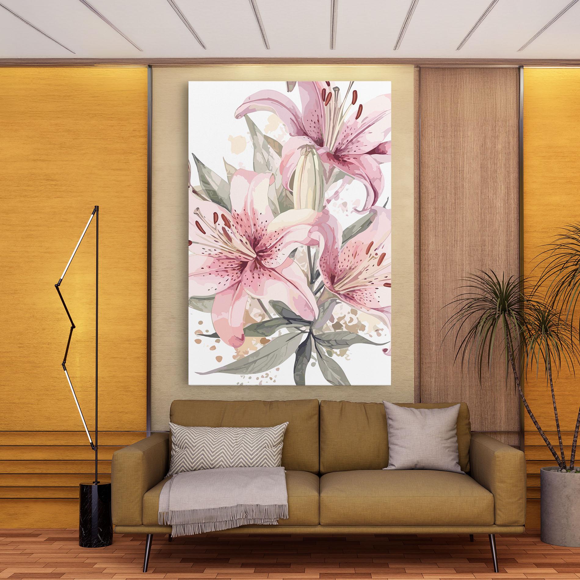 Tablou Canvas Light Pink Lily Art mockup 9