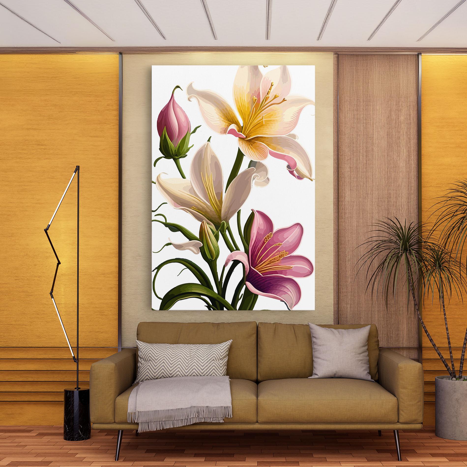 Tablou Canvas Purple White Lily mockup 9