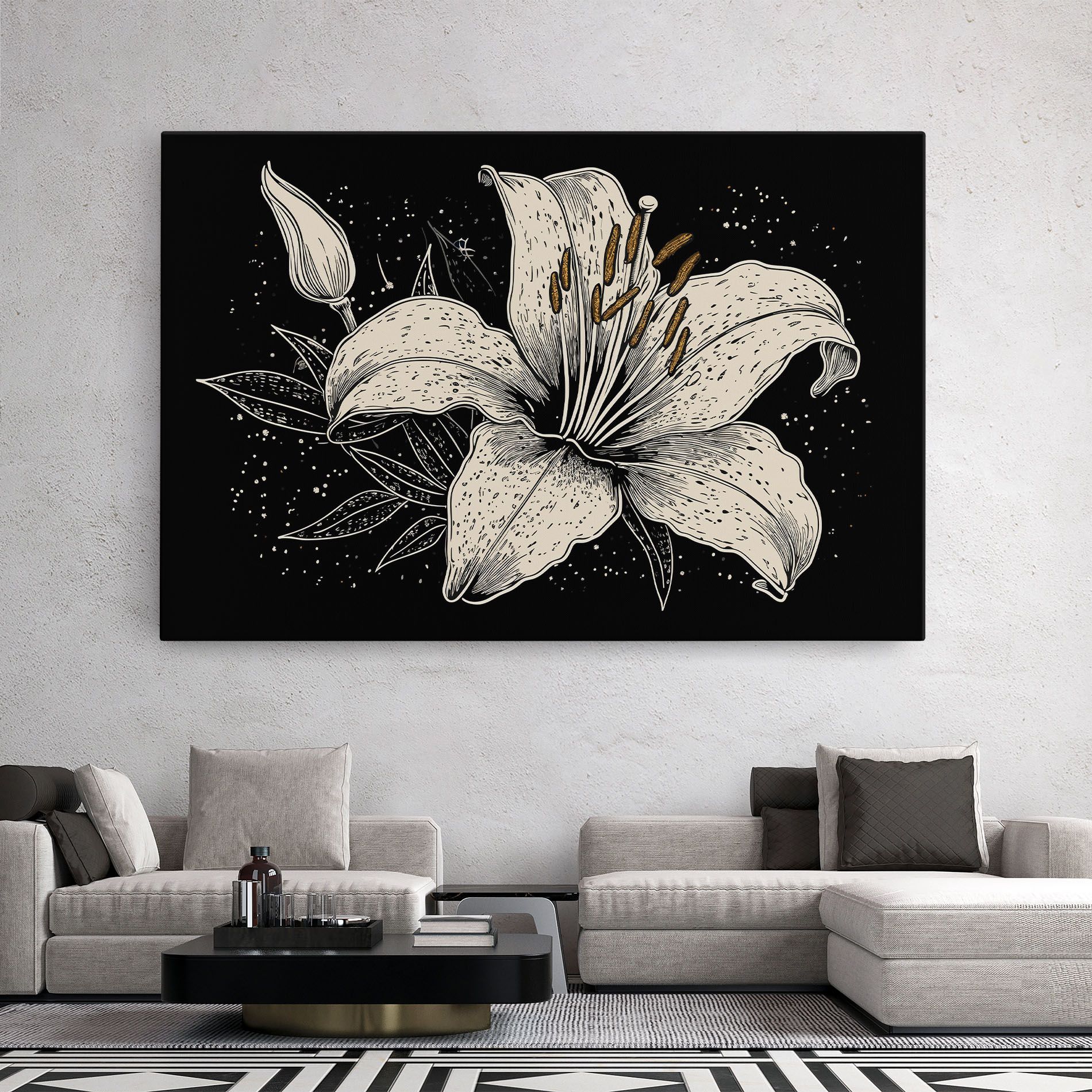 Cream Black Lily mockup 2