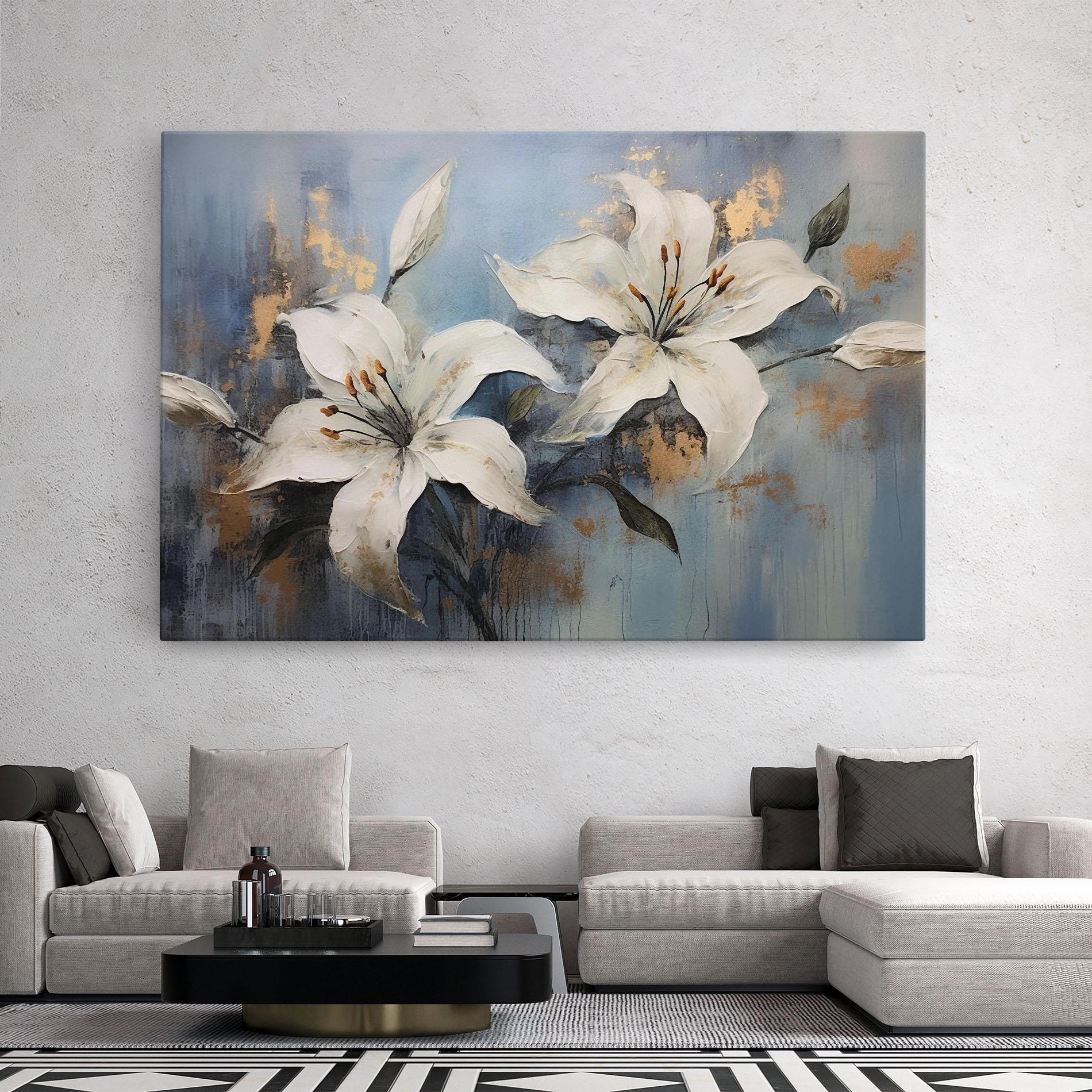 Tablou Canvas Gold Lily Painting mockup 2