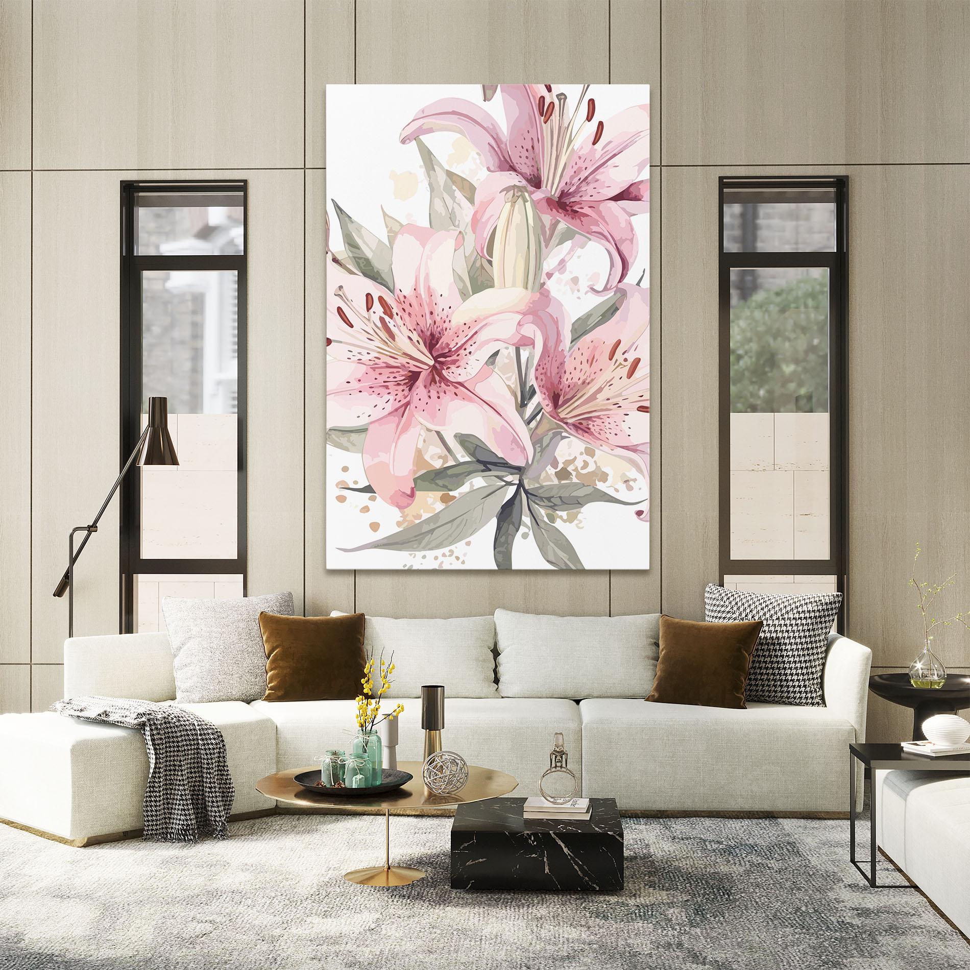 Tablou Canvas Light Pink Lily Art mockup 2