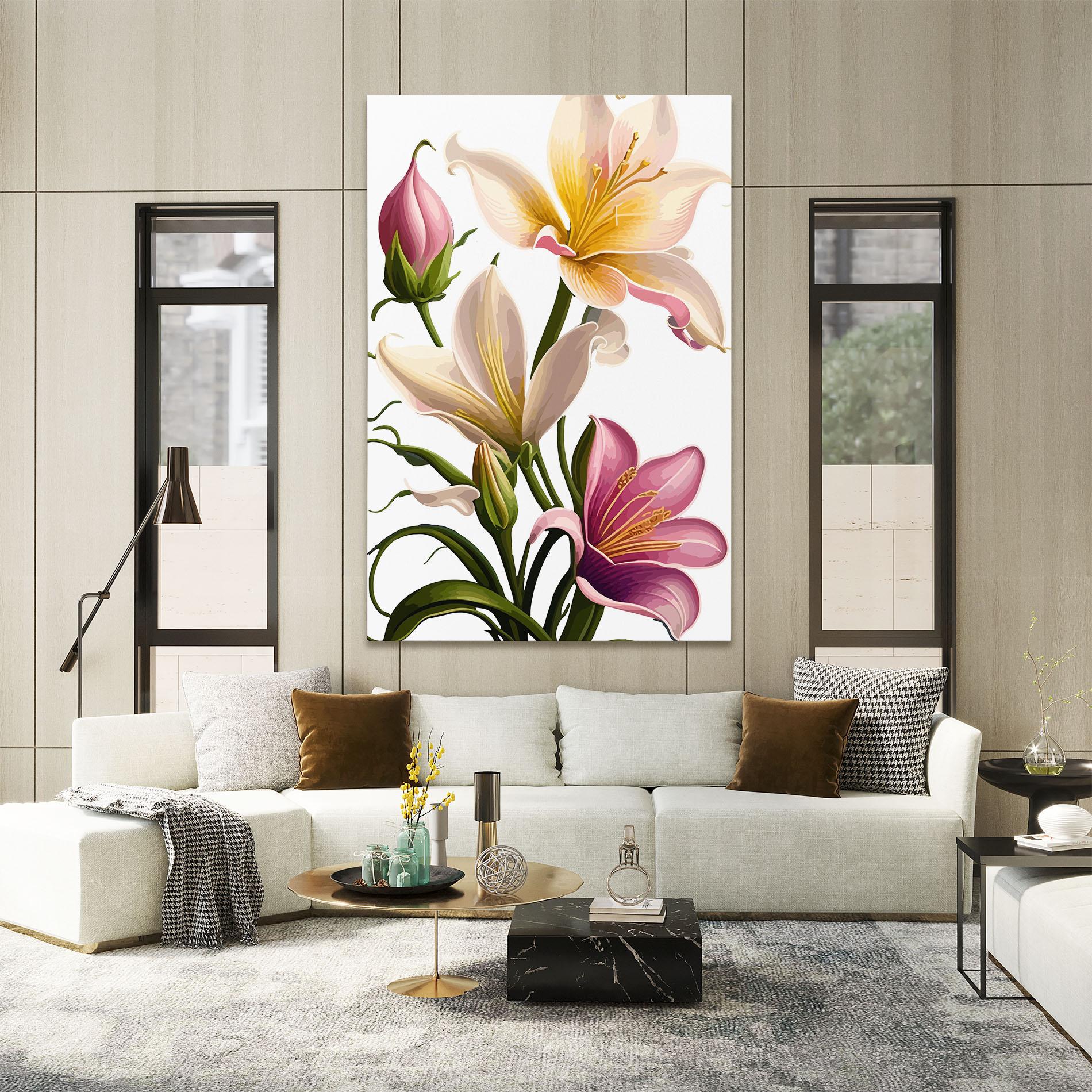 Tablou Canvas Purple White Lily mockup 2