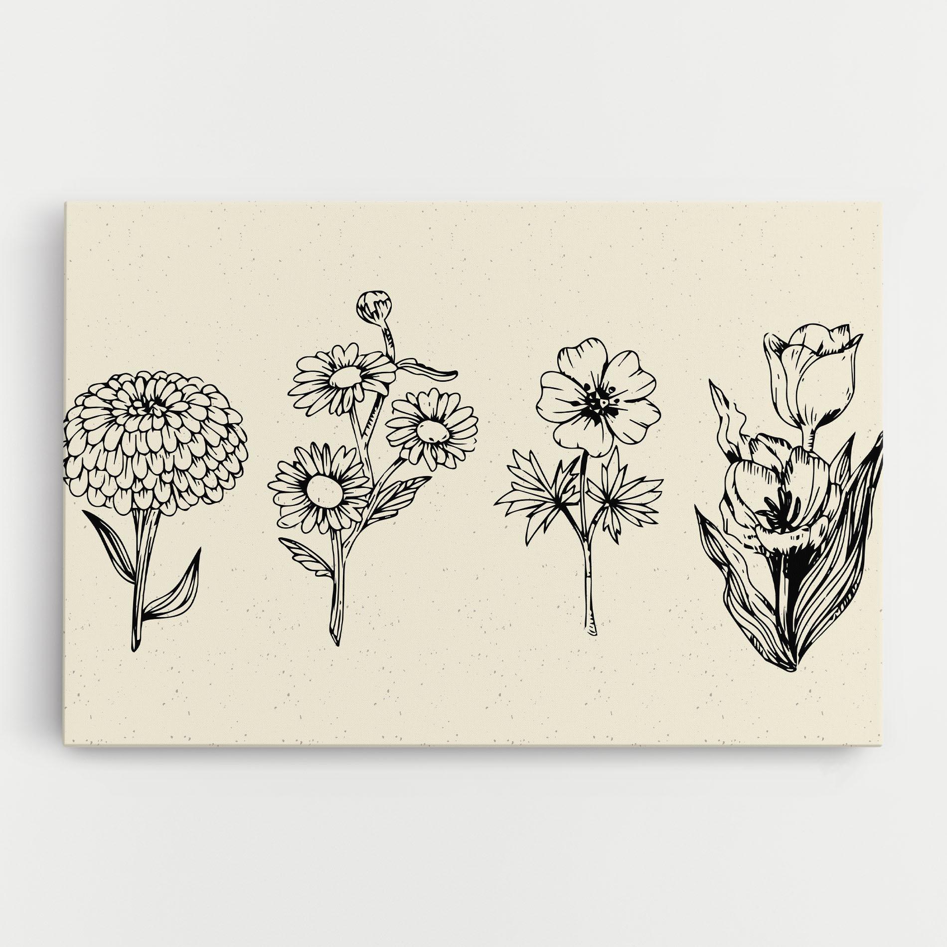 Tablou Canvas Black Line Cream mockup 0