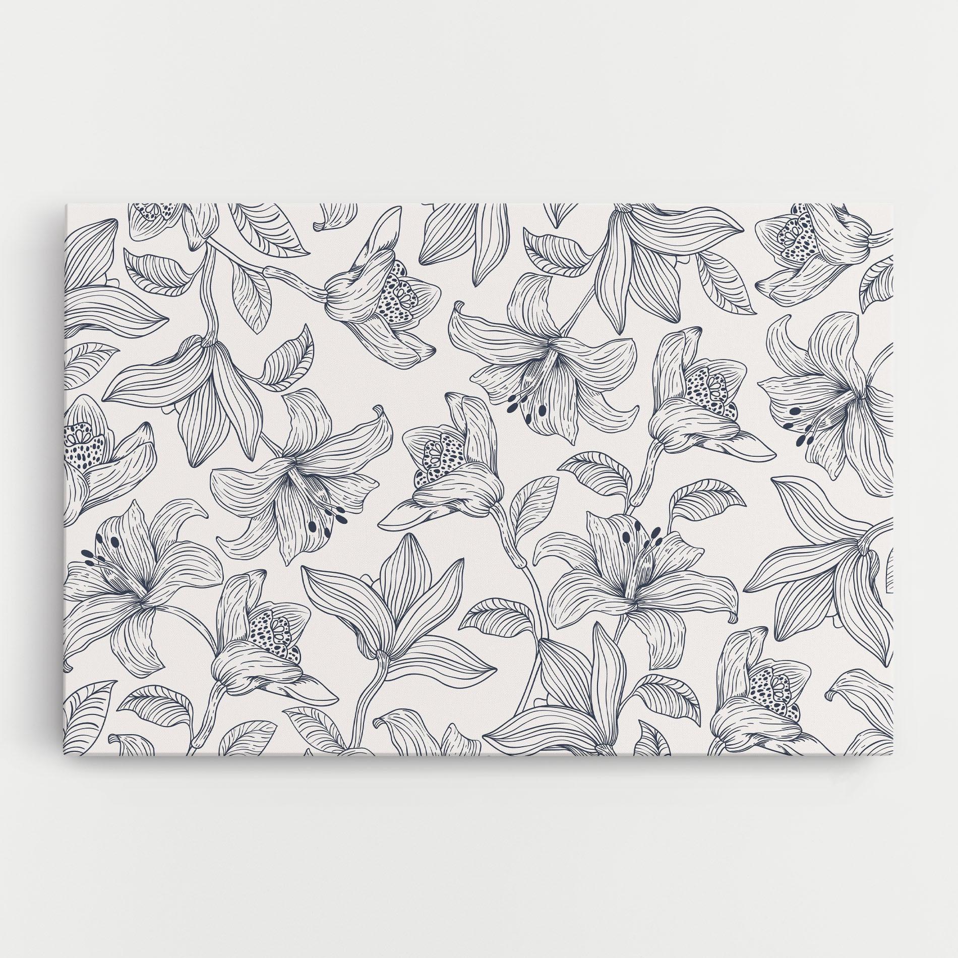 Tablou Canvas Blue Patern Flower mockup 0