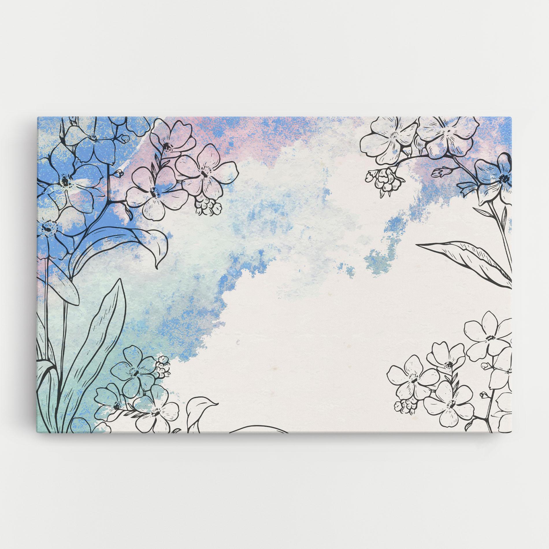 Tablou Canvas Blue Watercolor Flower mockup 0