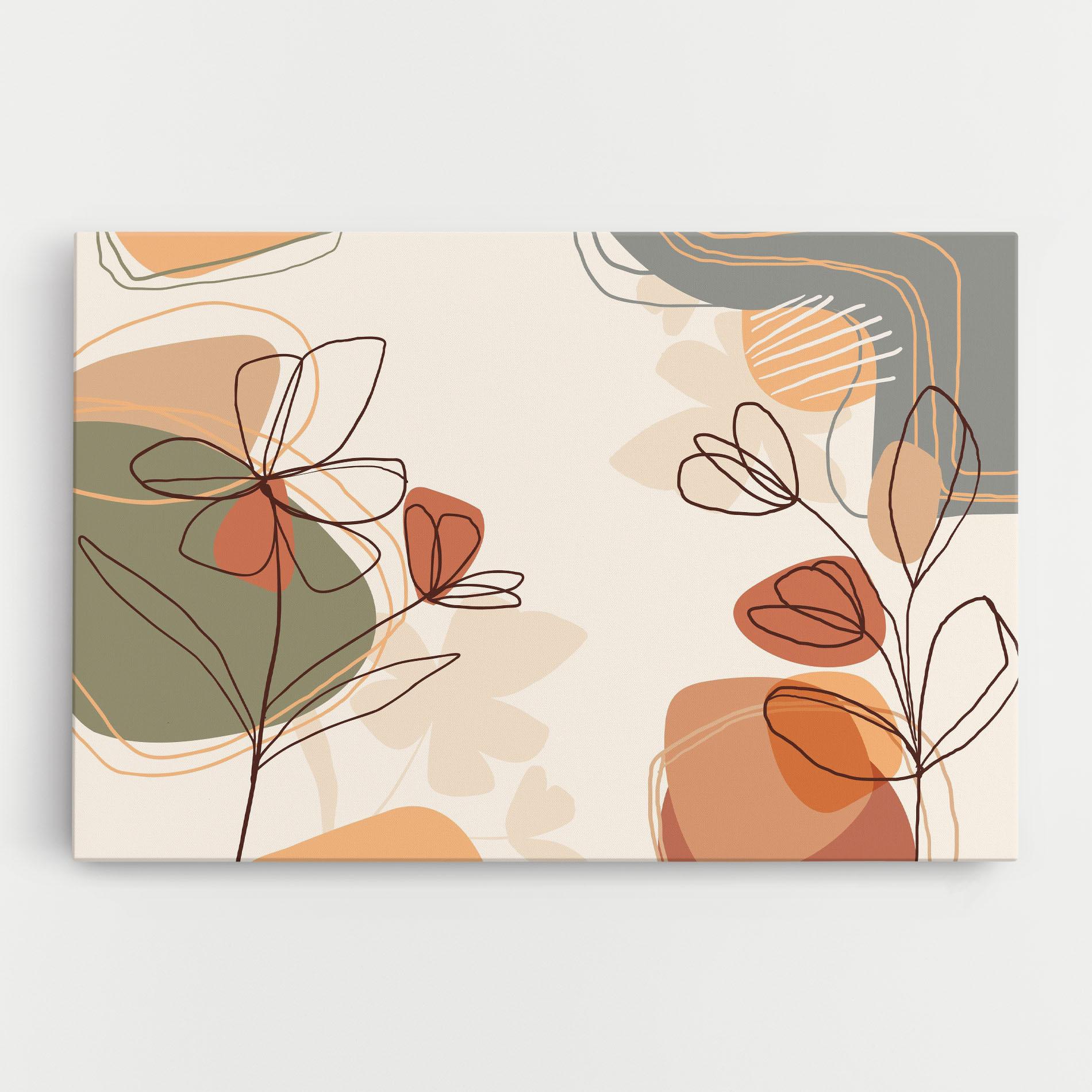 Tablou Canvas Brown Line Plants mockup 0