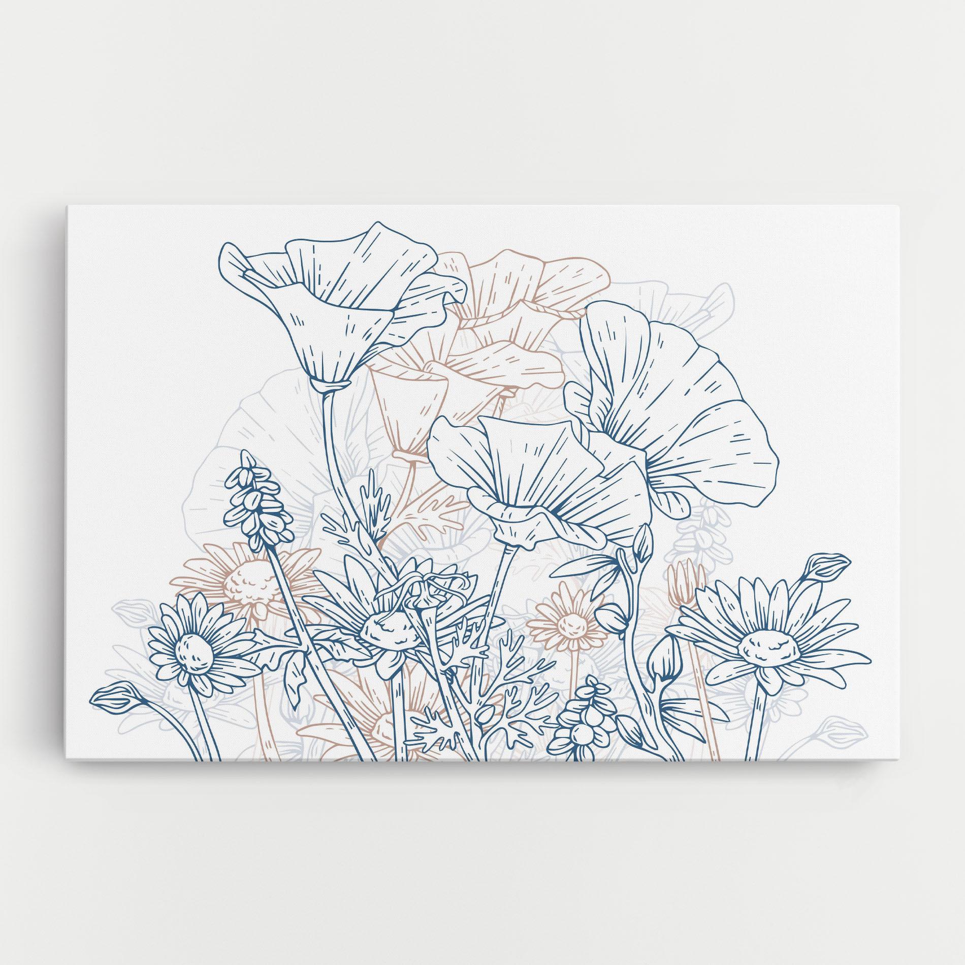 Tablou Canvas Cream Blue Line mockup 0