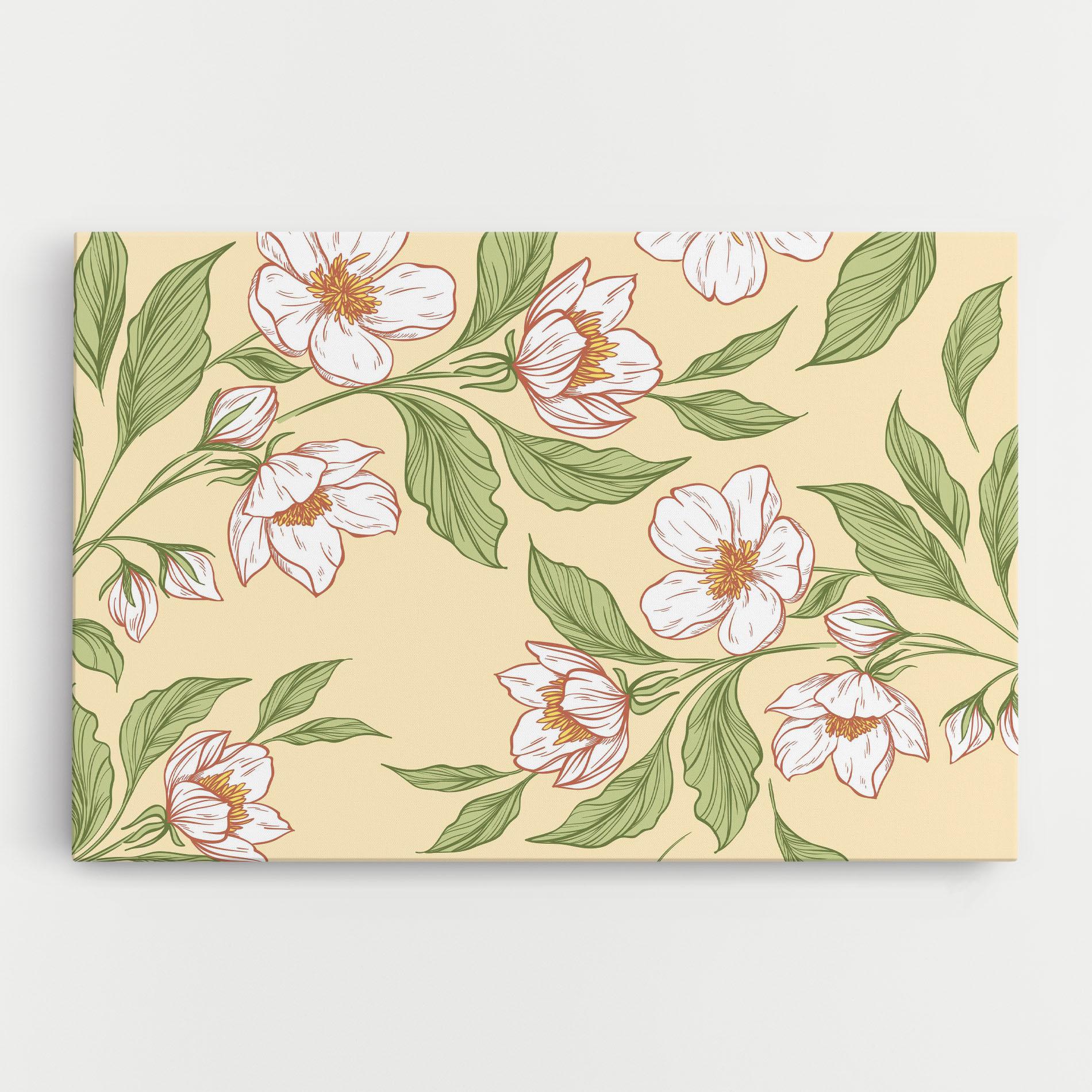 Tablou Canvas Cream Flower White mockup 0