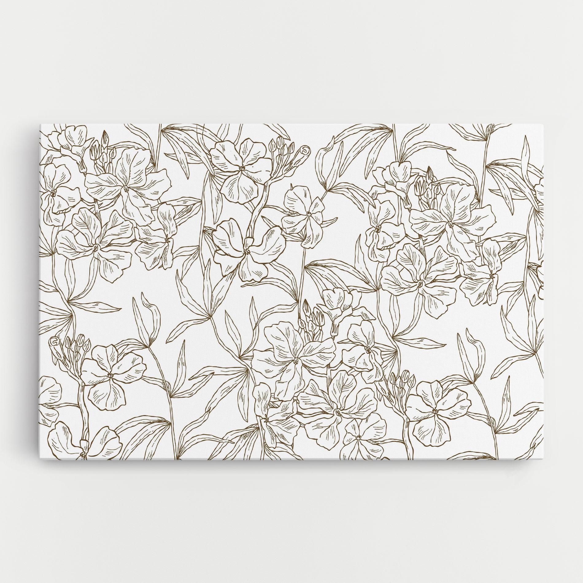 Tablou Canvas Flower Brown Line mockup 0