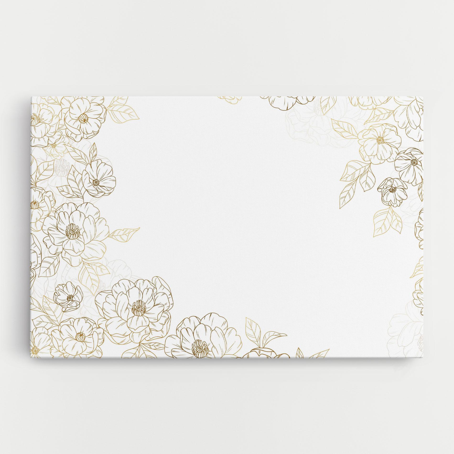 Tablou Canvas Flower Gold Line mockup 0