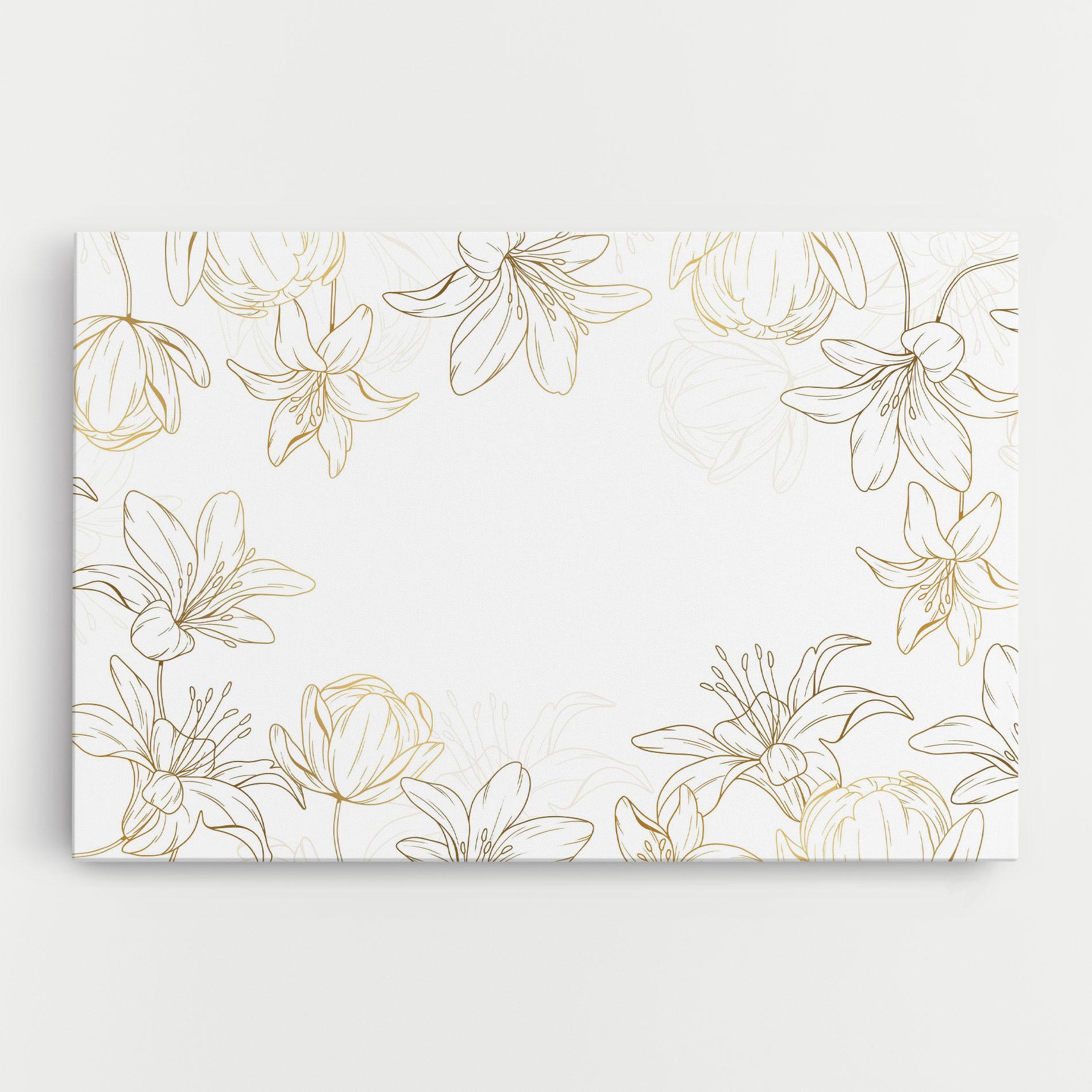 Tablou Canvas Gold Line Flower mockup 0