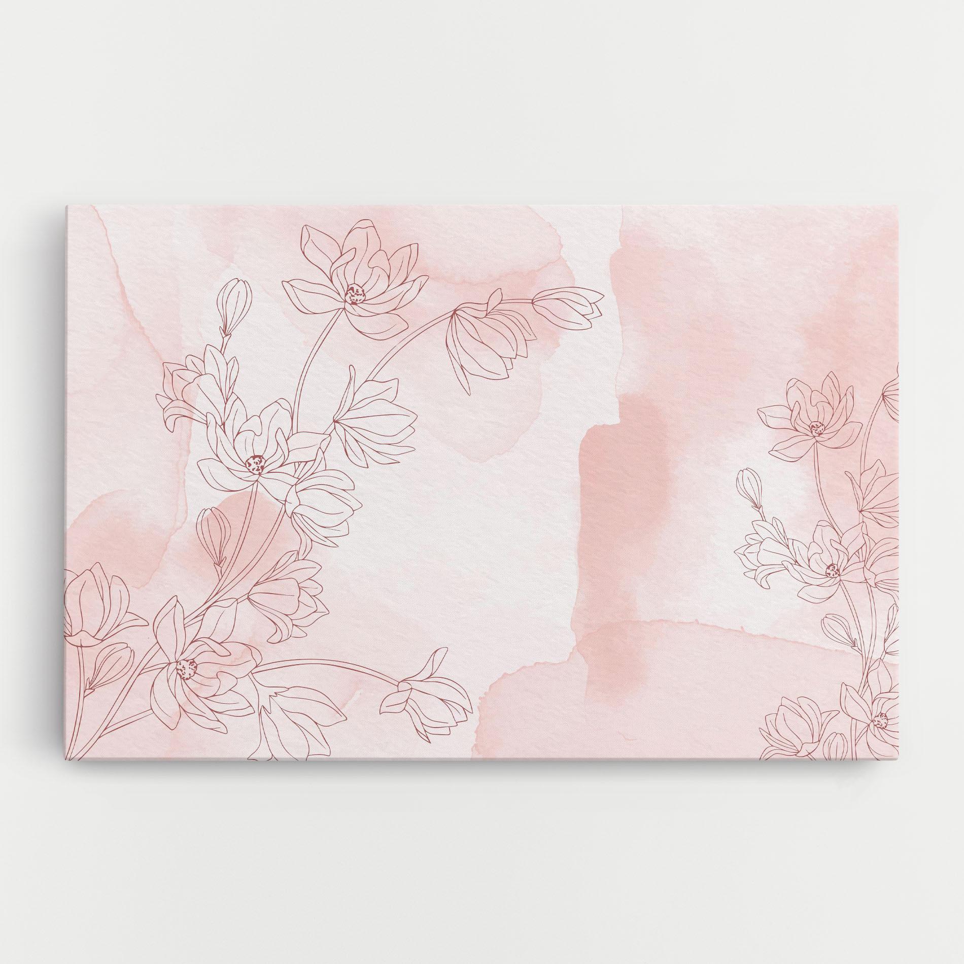 Tablou Canvas Pink Flower Line mockup 0