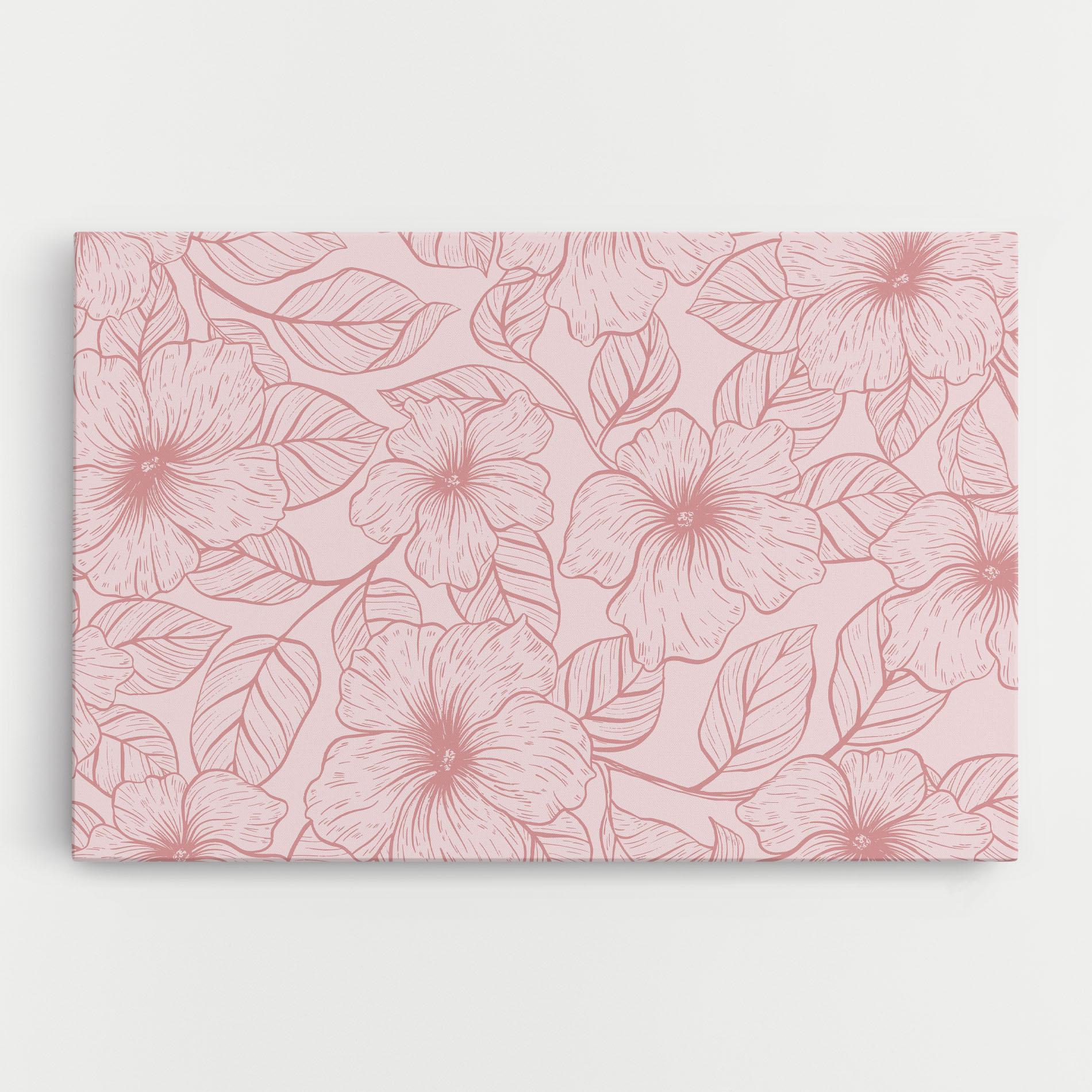Tablou Canvas Pink Line Flower mockup 0