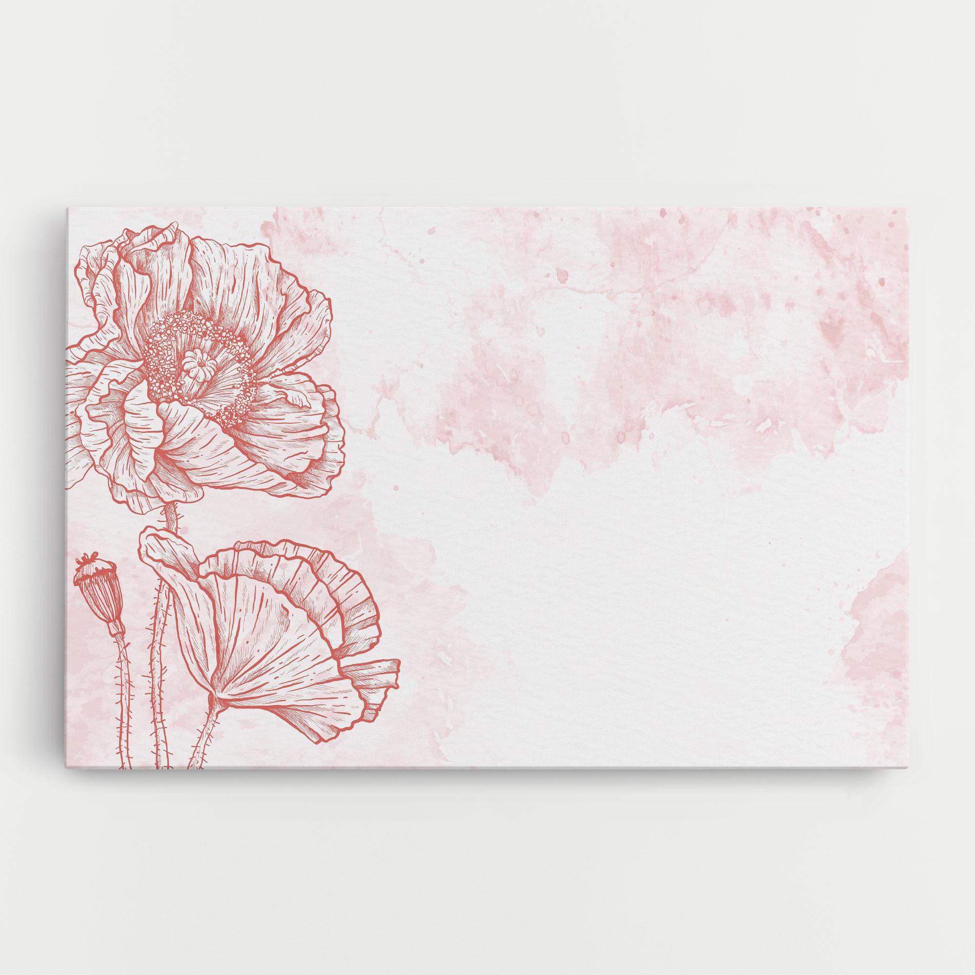Tablou Canvas Red Poppy Line mockup 0